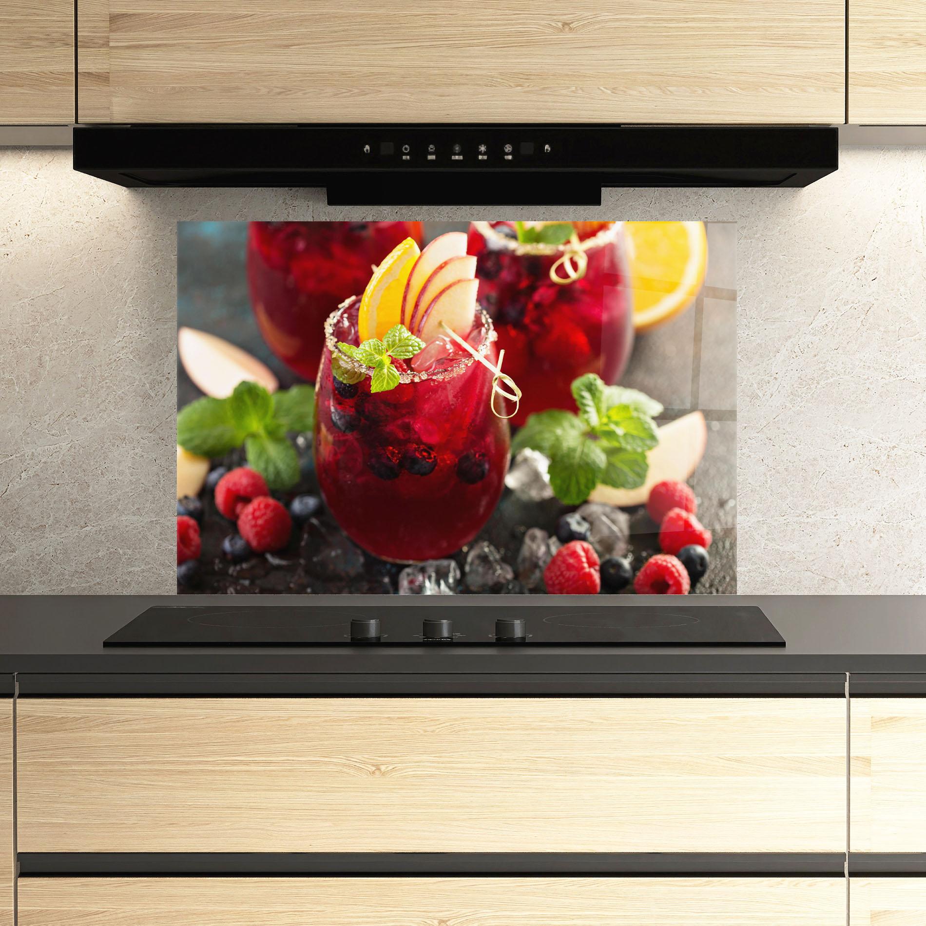 Panel Szklany do Kuchni Berry Drink mockup 3