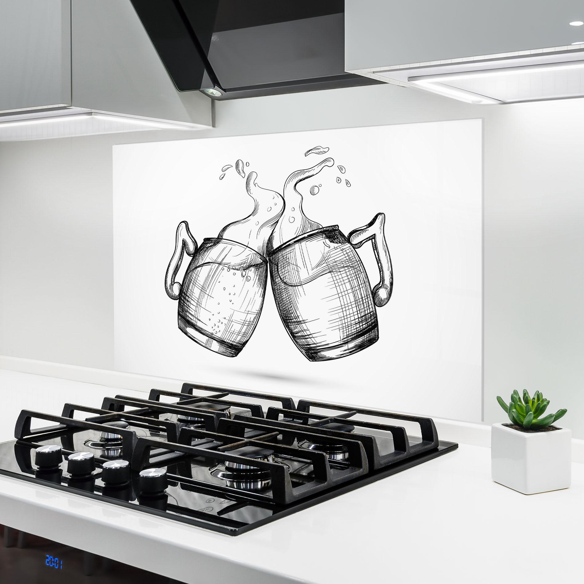 Panel Szklany do Kuchni Beer Clash mockup 6