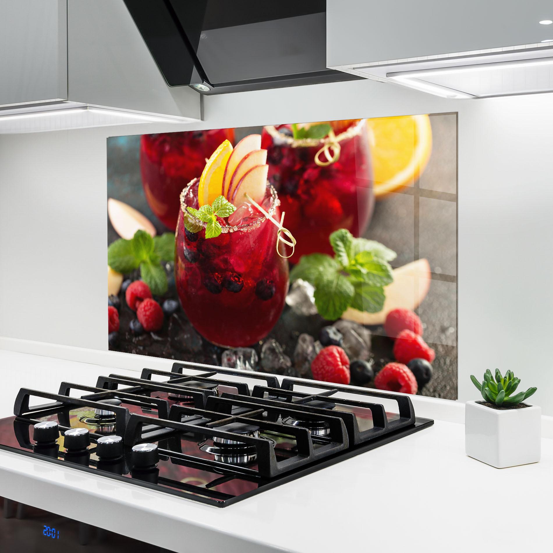 Panel Szklany do Kuchni Berry Drink mockup 6