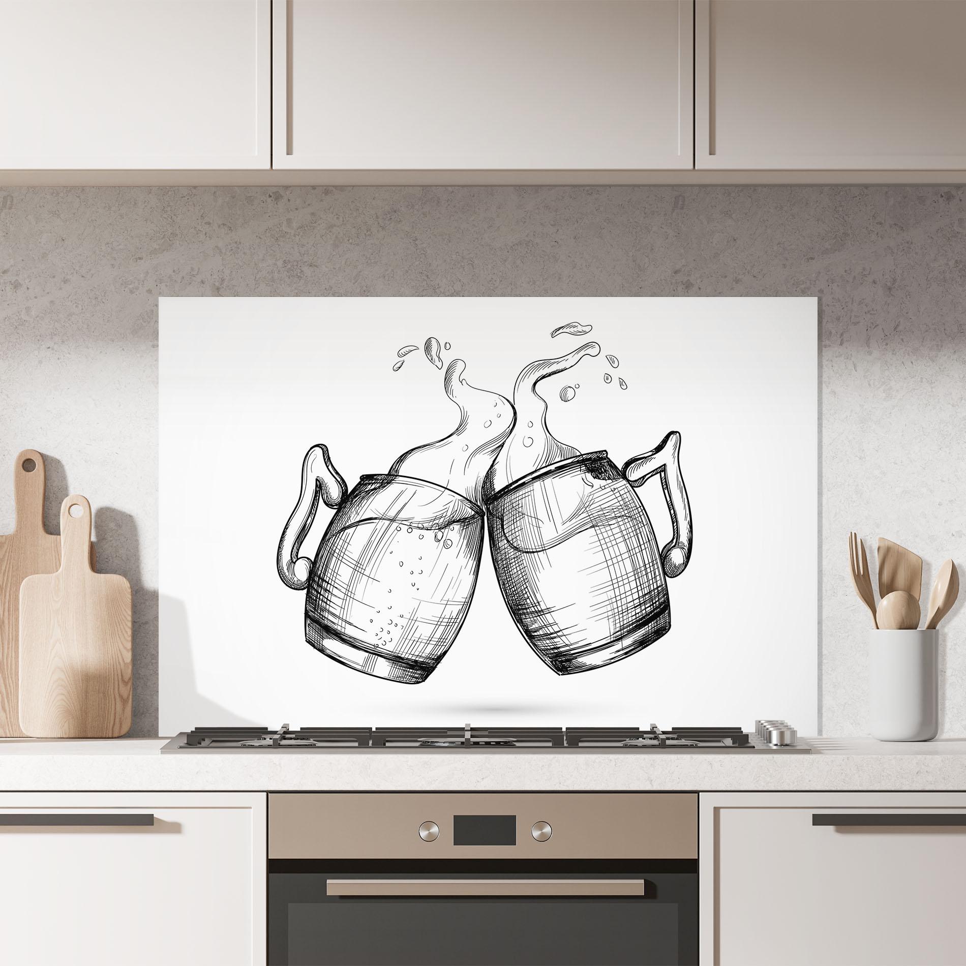 Panel Szklany do Kuchni Beer Clash mockup 7