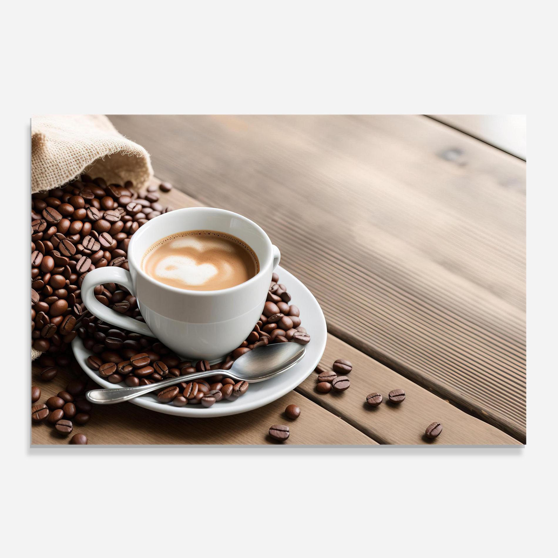 Panel Szklany do Kuchni Coffee On Table mockup 0