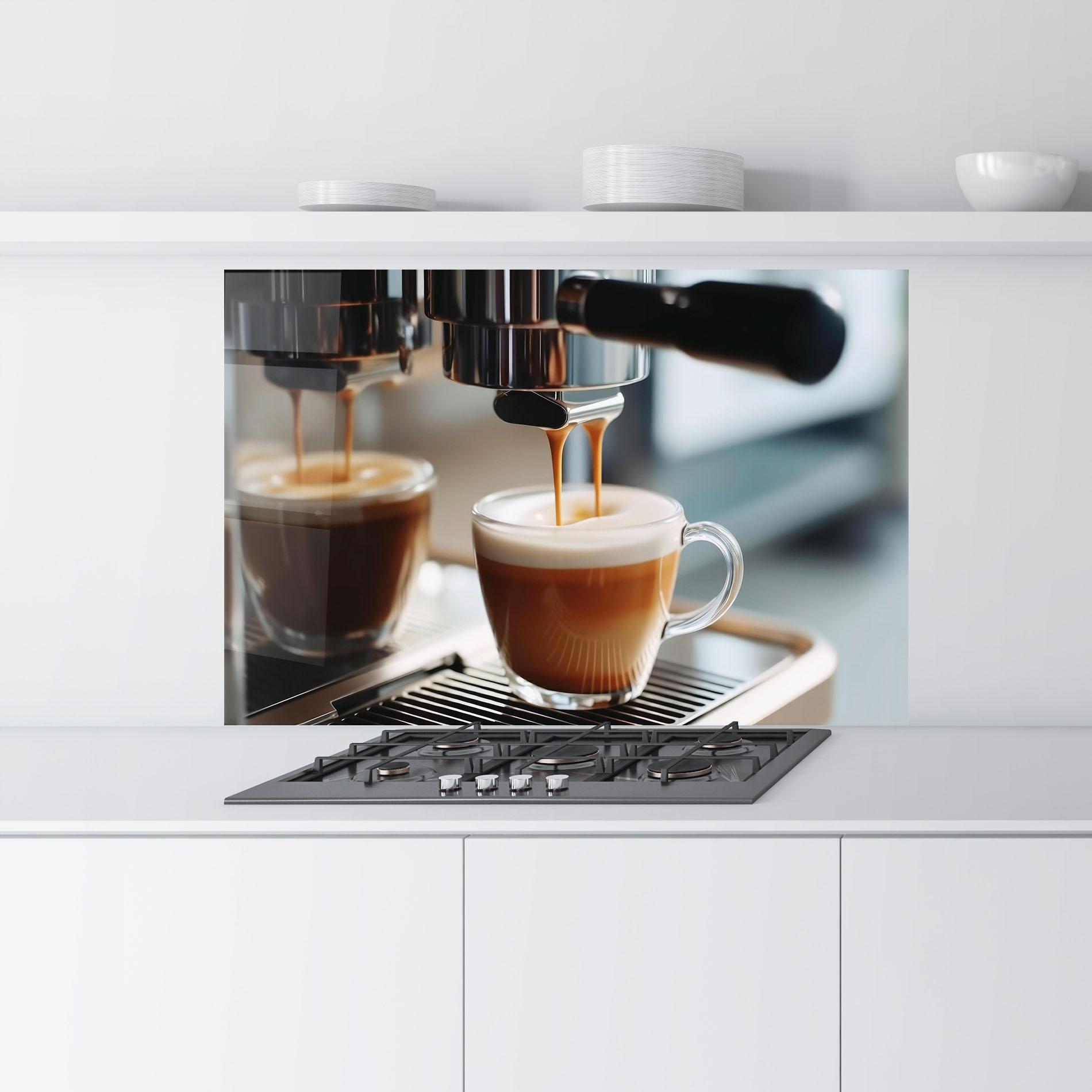 Panel Szklany do Kuchni Close Up Coffee Machine mockup 9