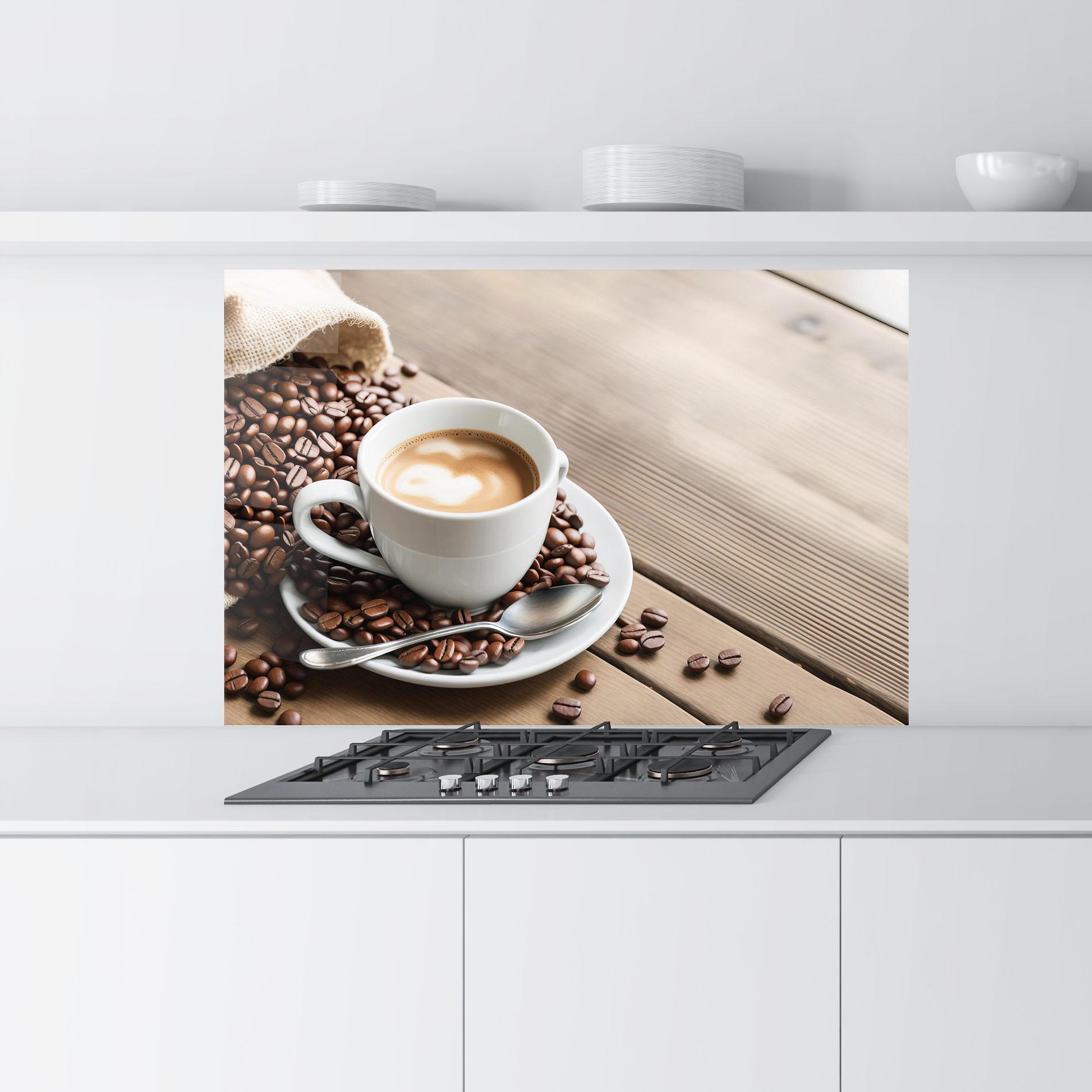 Panel Szklany do Kuchni Coffee On Table mockup 9
