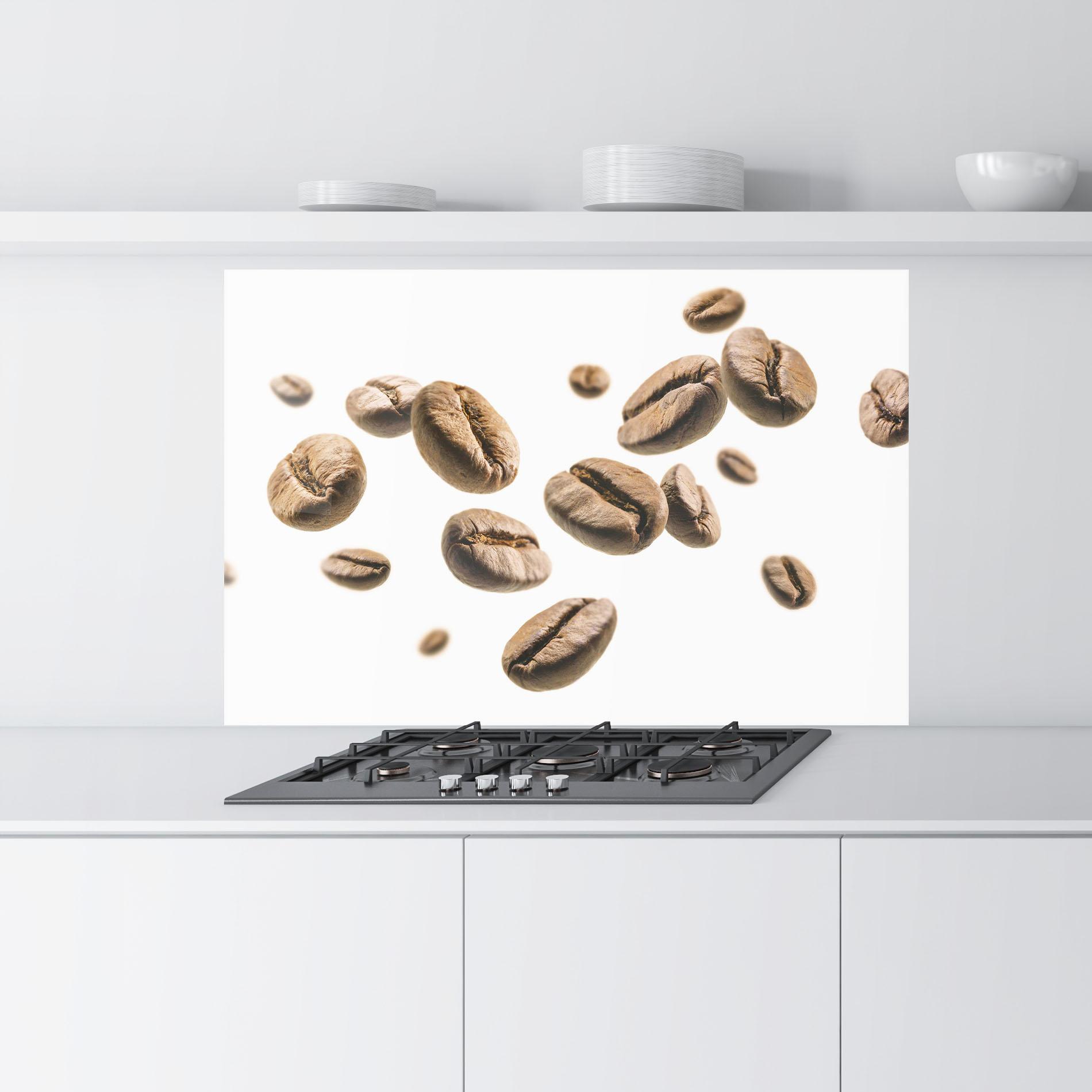 Panel Szklany do Kuchni Floating Coffee Beans mockup 9