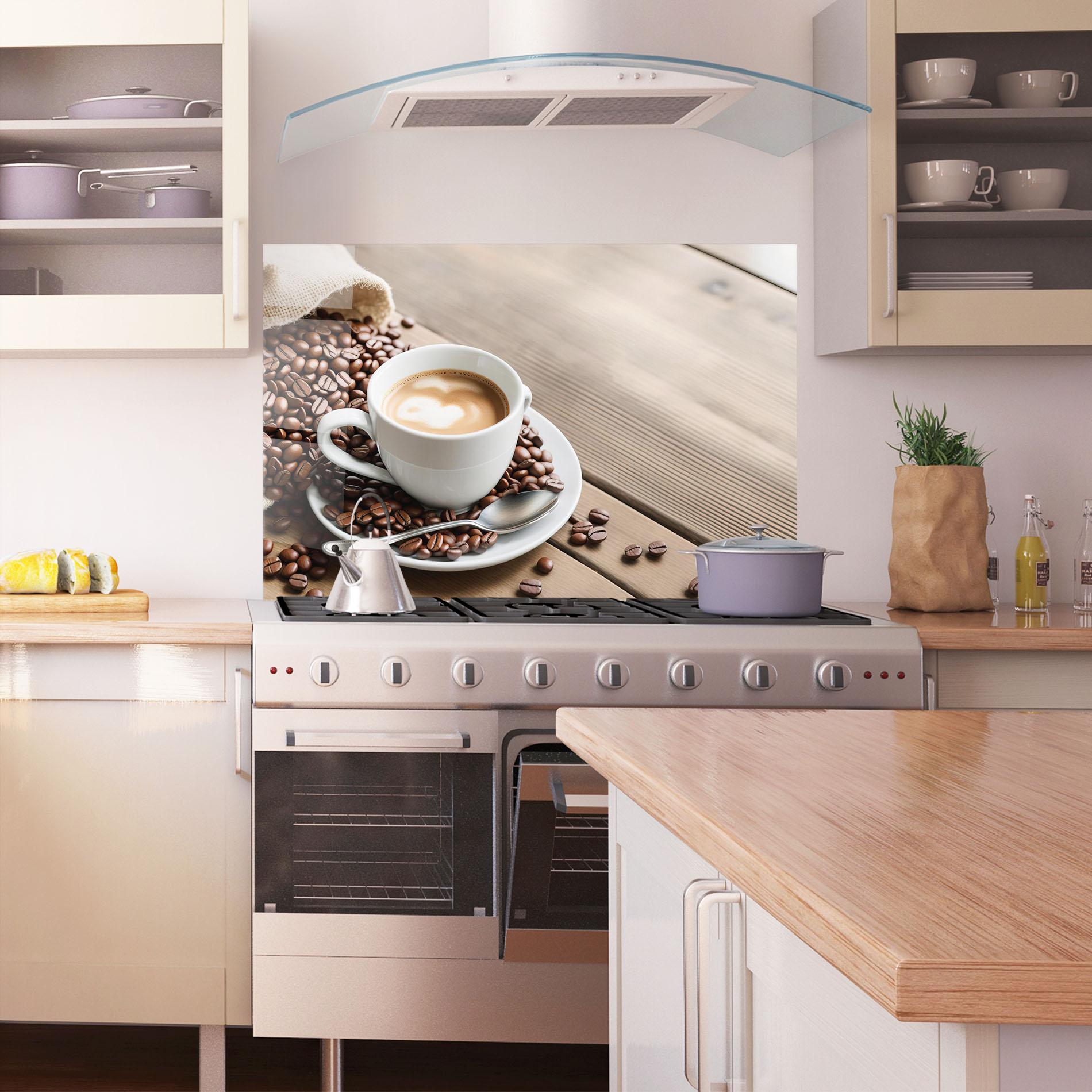 Panel Szklany do Kuchni Coffee On Table mockup 1