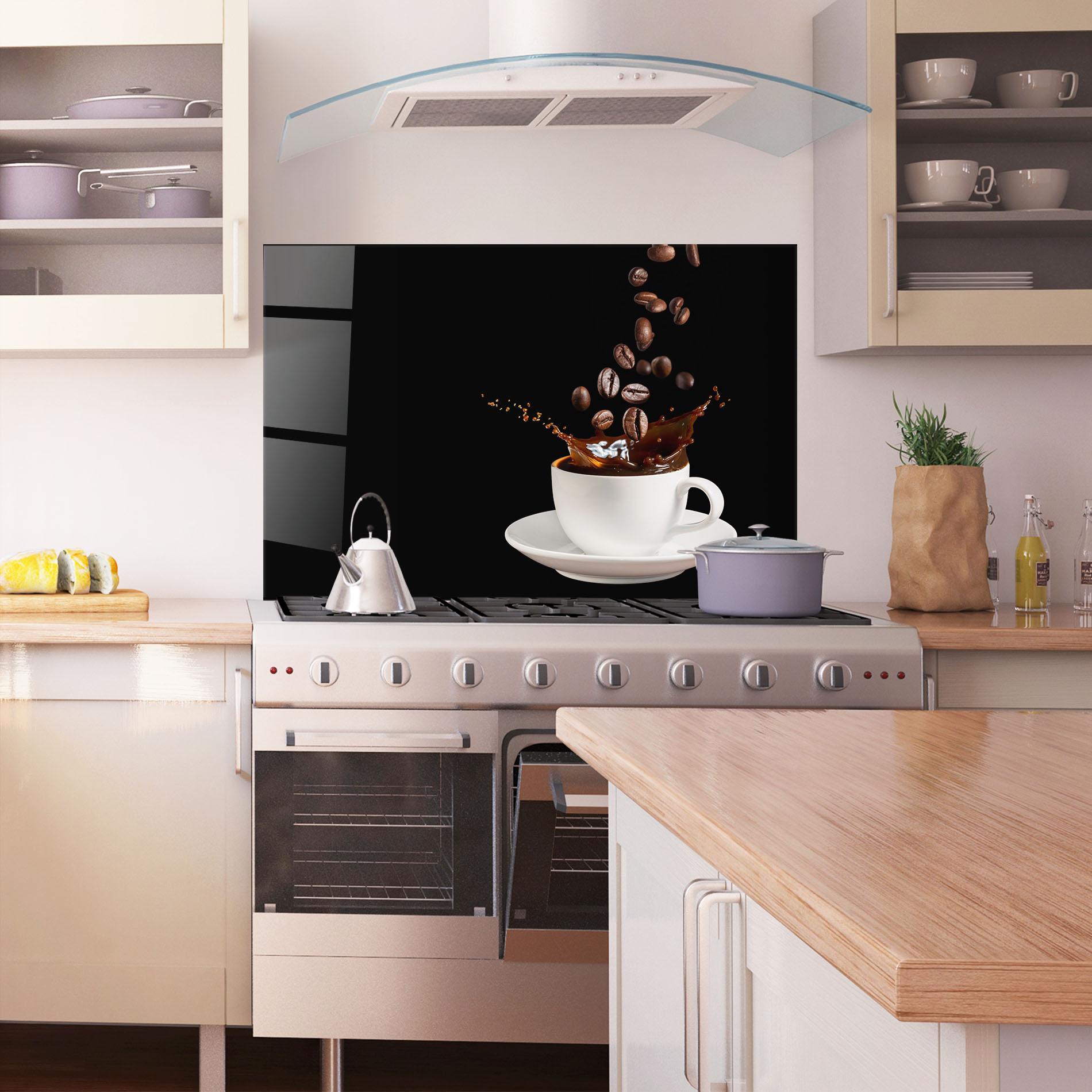 Panel Szklany do Kuchni Coffee Splashes mockup 1