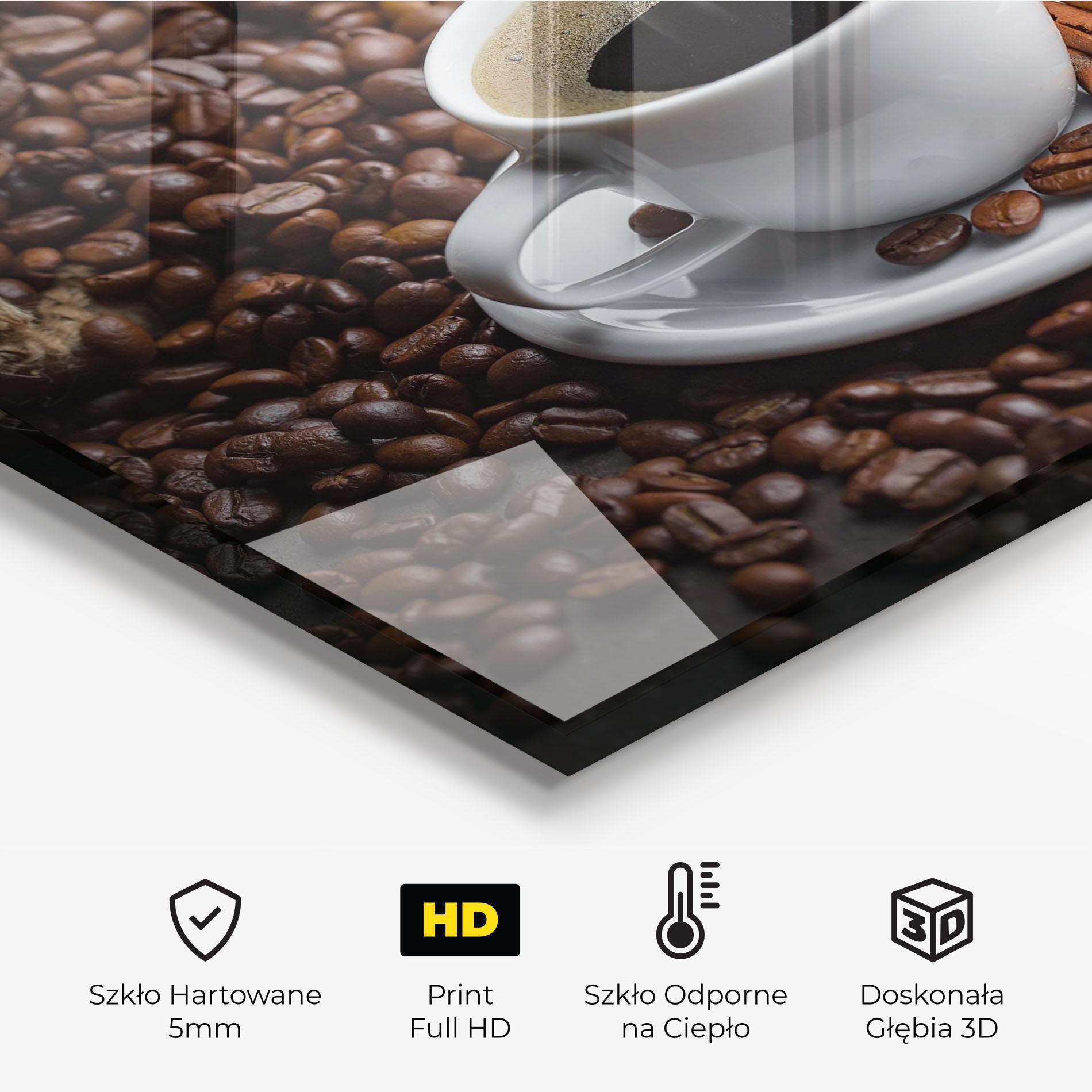 Panel Szklany do Kuchni Black Coffee Beans mockup 2