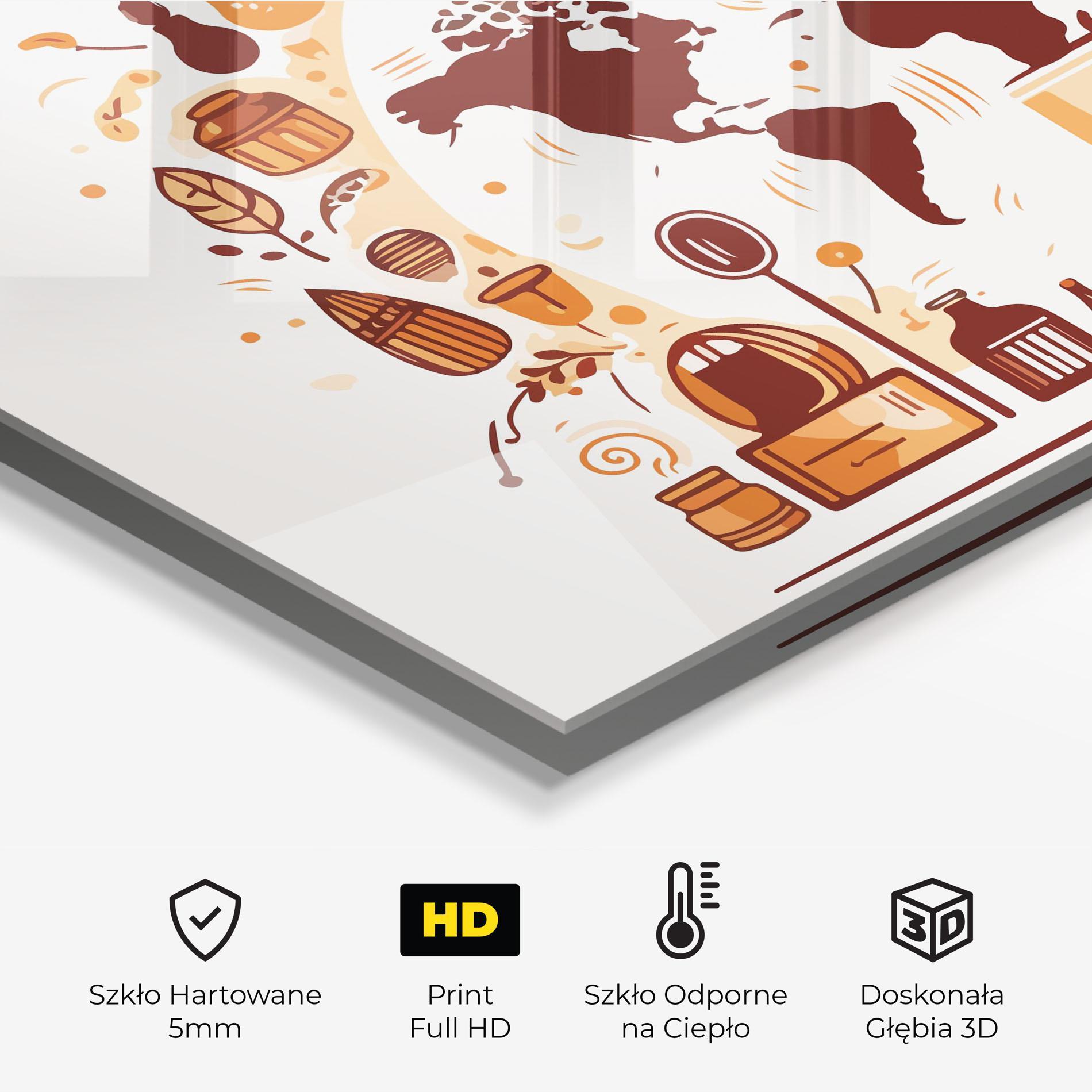 Panel Szklany do Kuchni Coffee Map mockup 2