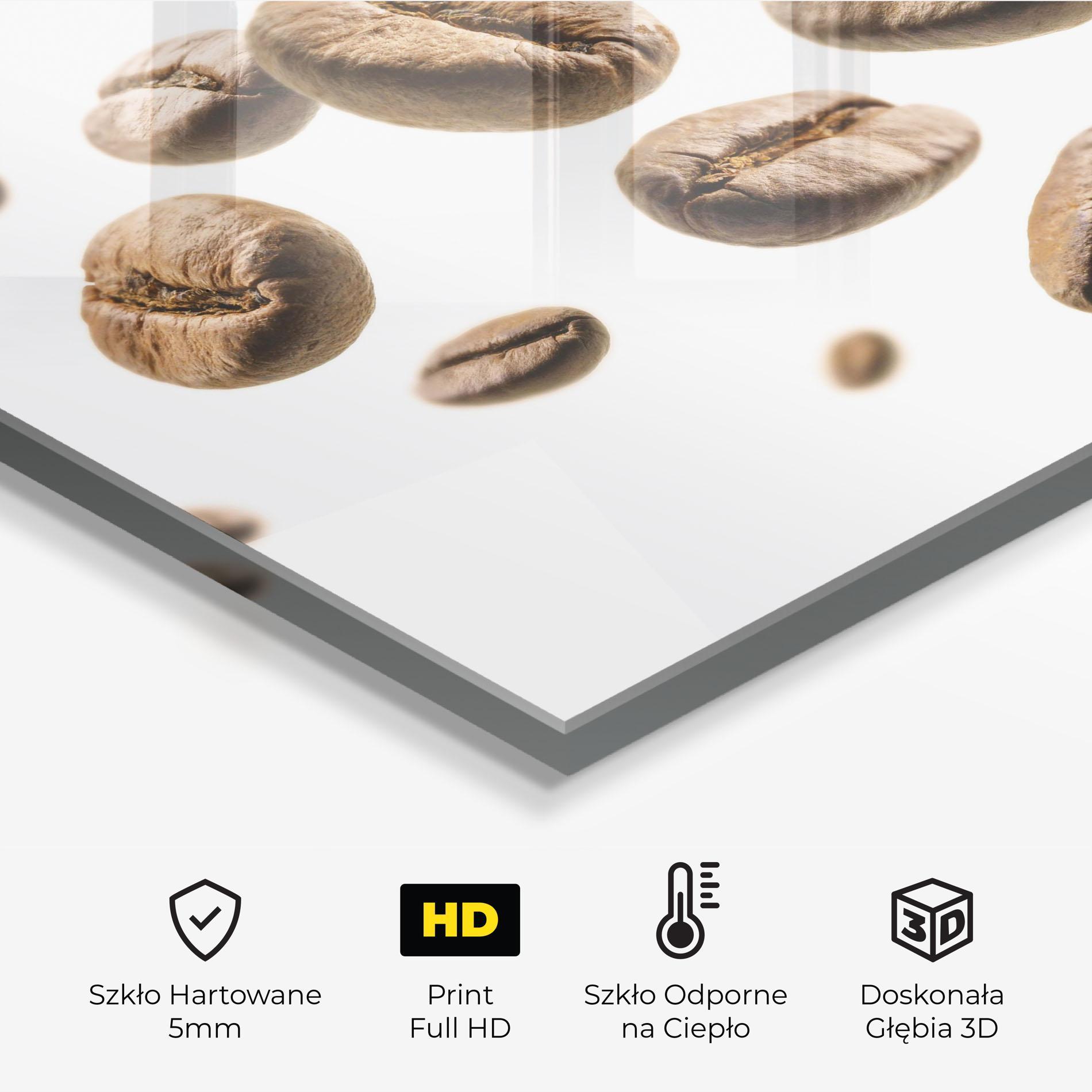 Panel Szklany do Kuchni Floating Coffee Beans mockup 2
