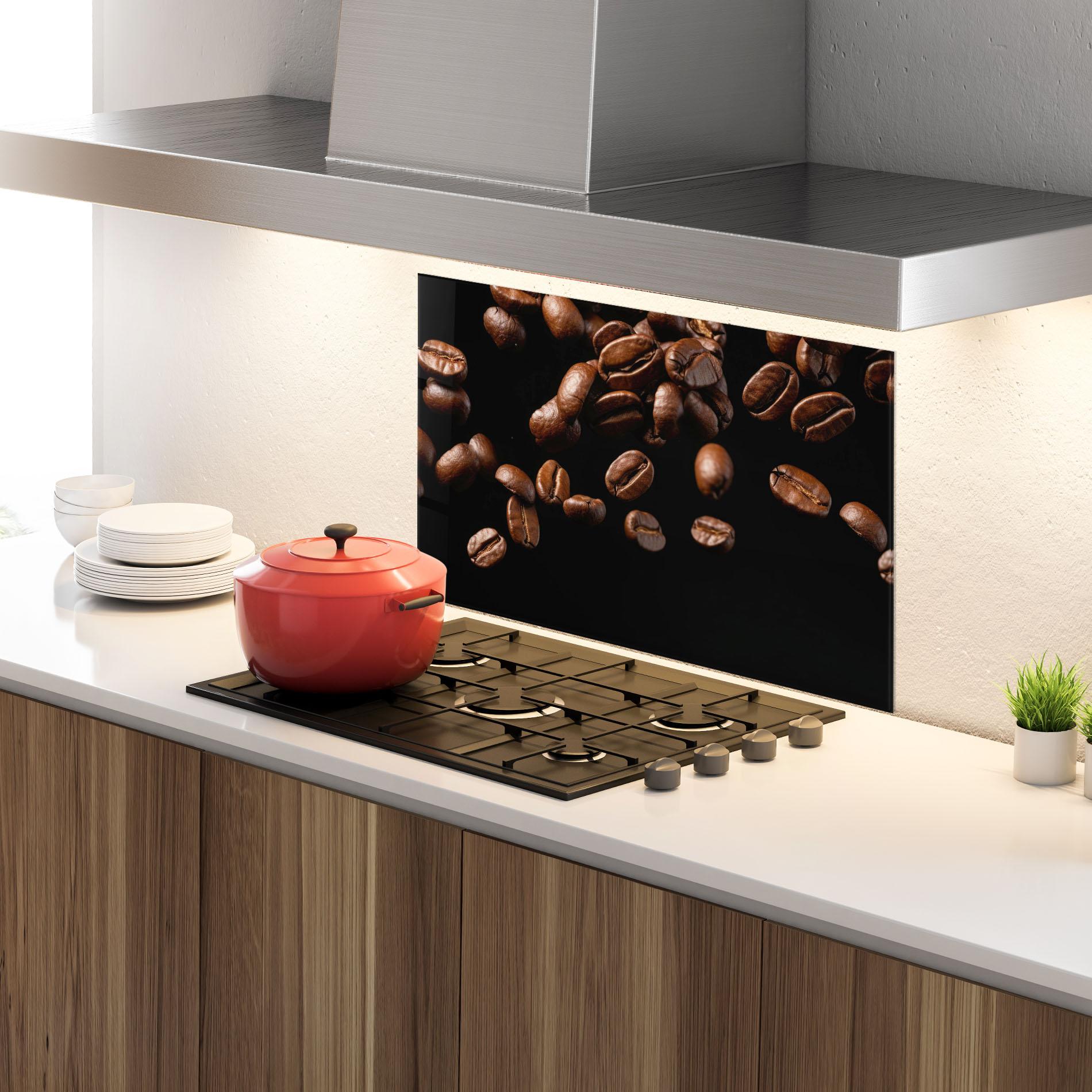 Panel Szklany do Kuchni Coffee Beans Floating mockup 4