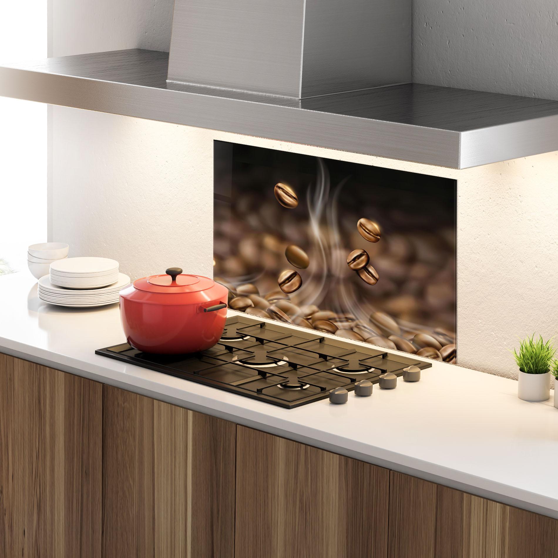 Panel Szklany do Kuchni Coffee Smoke mockup 4