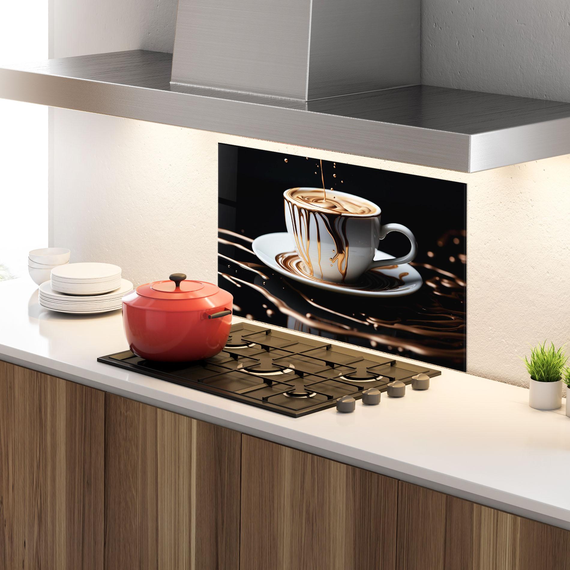 Panel Szklany do Kuchni Cold Coffee Drink mockup 4