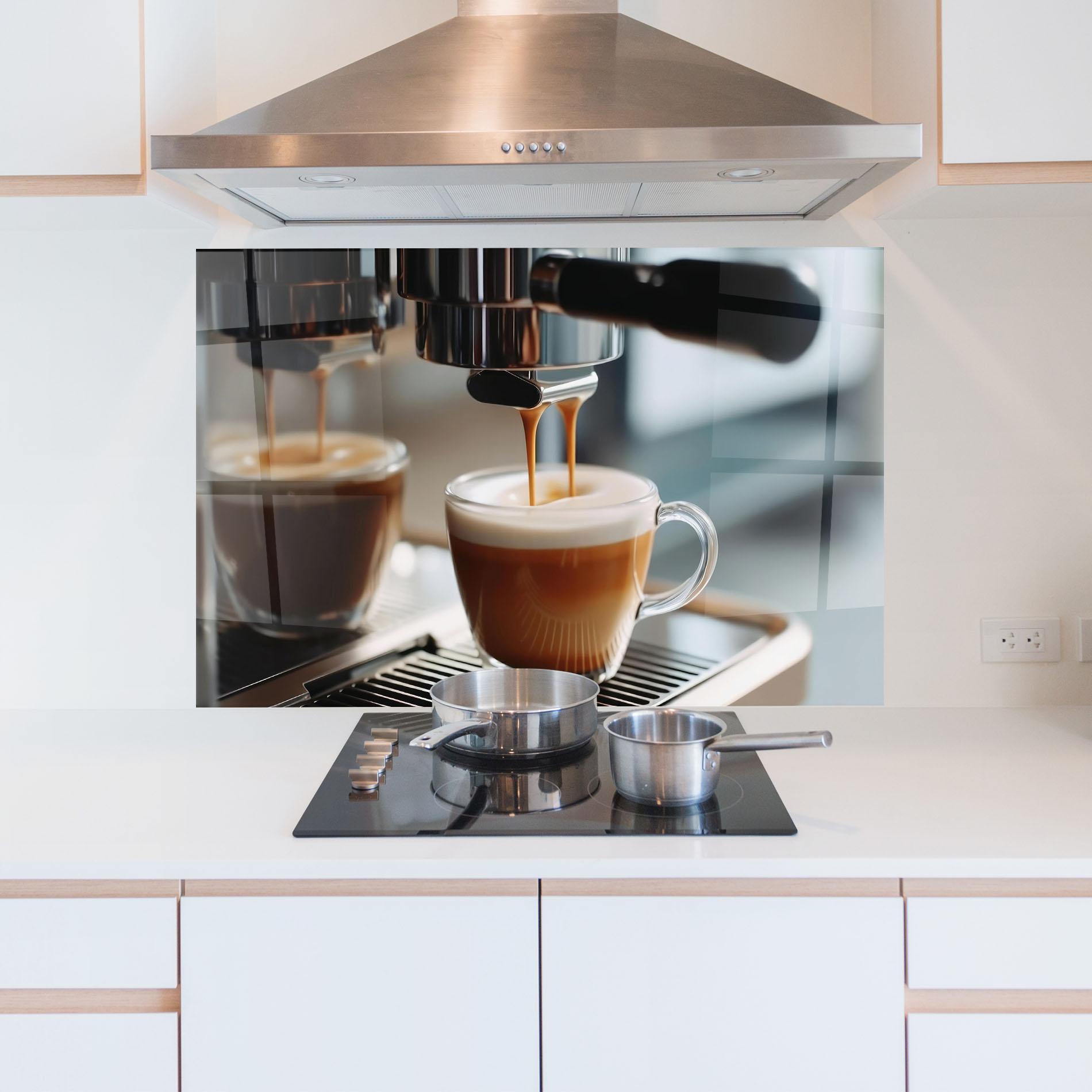 Panel Szklany do Kuchni Close Up Coffee Machine mockup 5