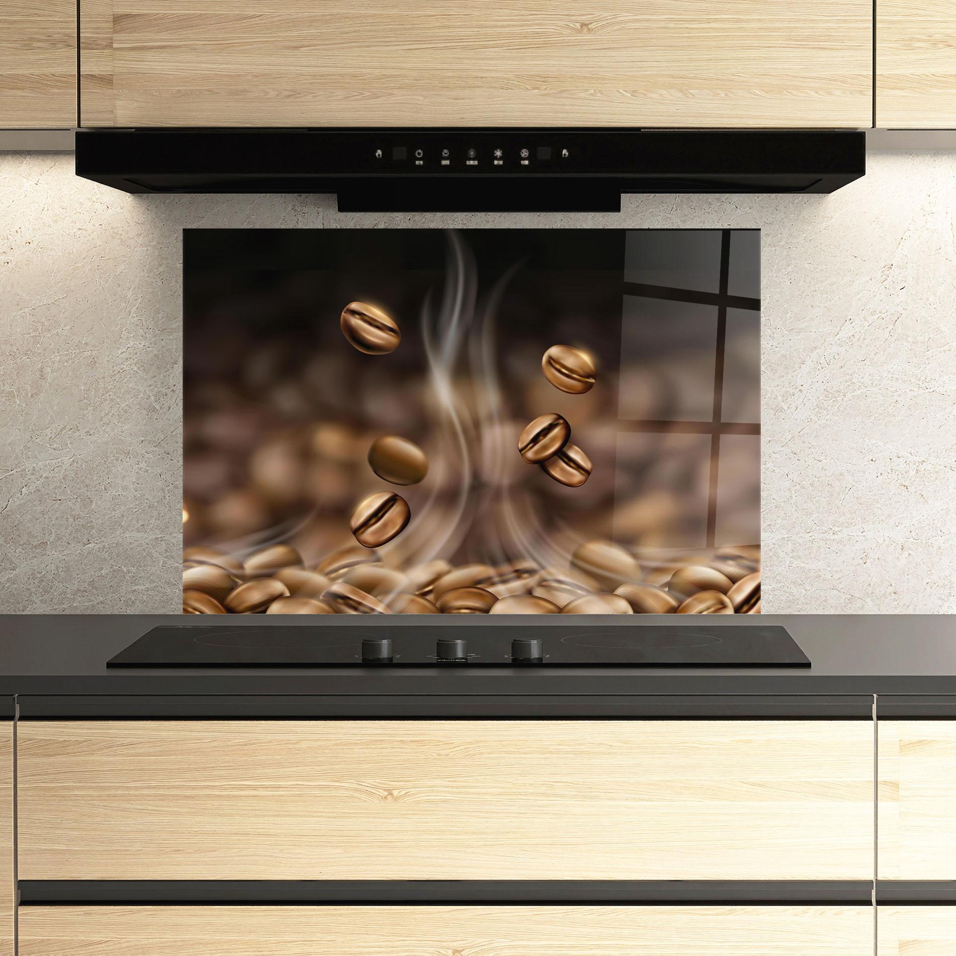 Panel Szklany do Kuchni Coffee Smoke mockup 3