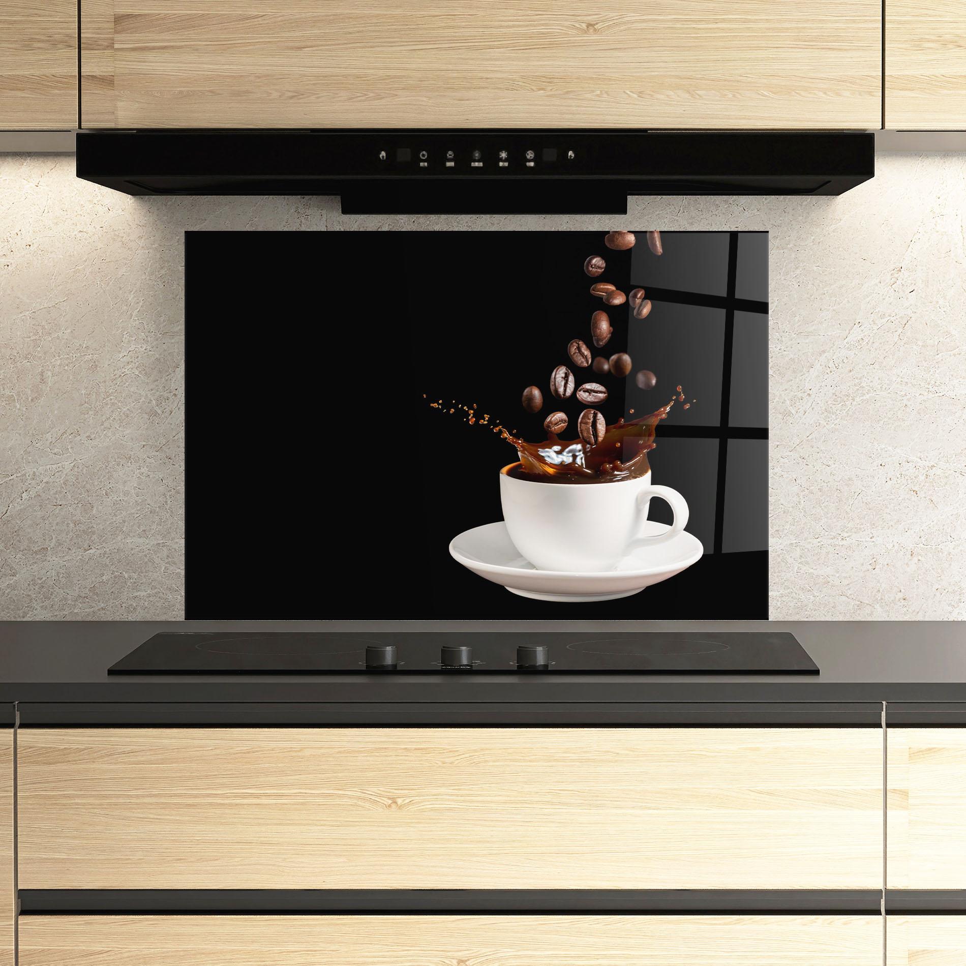 Panel Szklany do Kuchni Coffee Splashes mockup 3