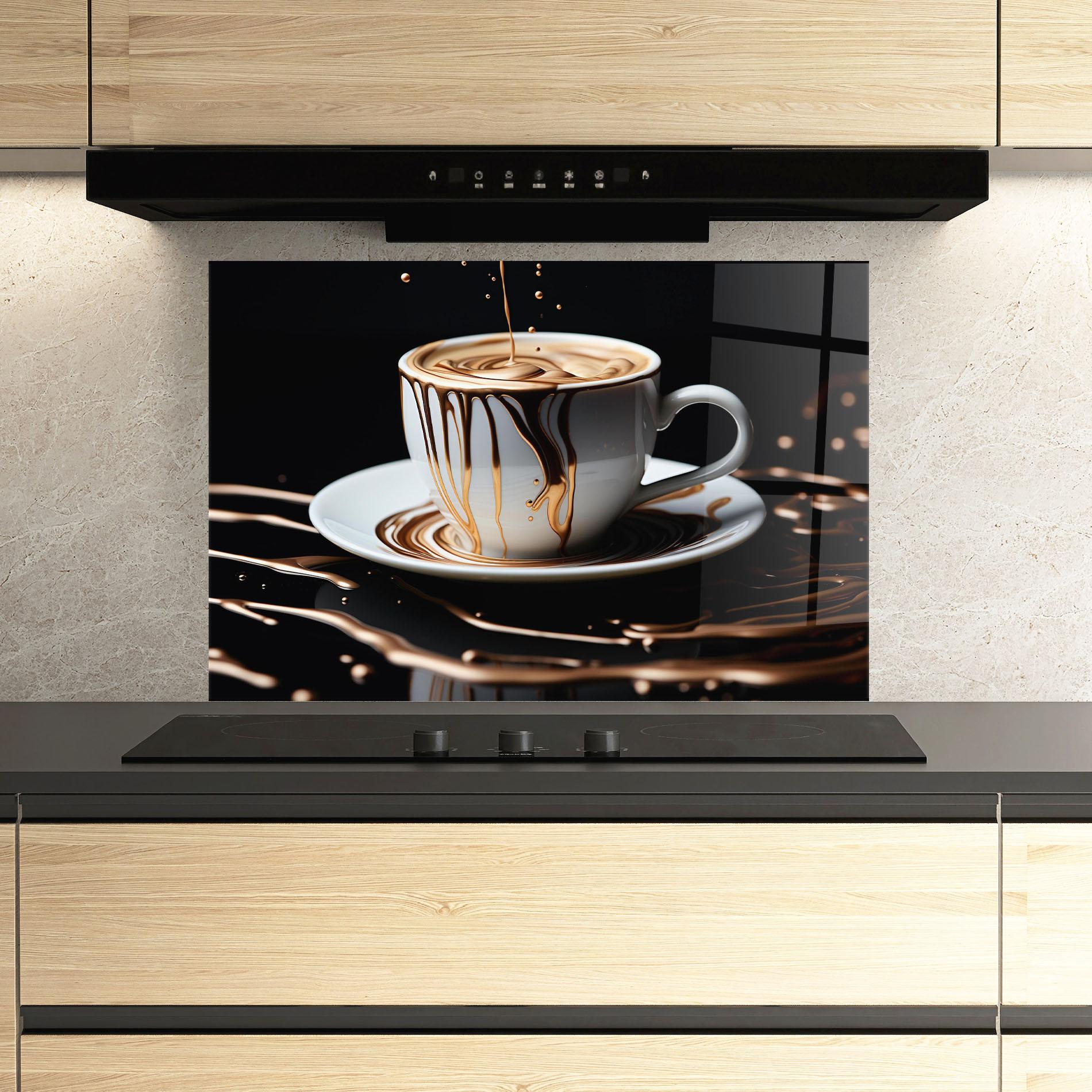 Panel Szklany do Kuchni Cold Coffee Drink mockup 3