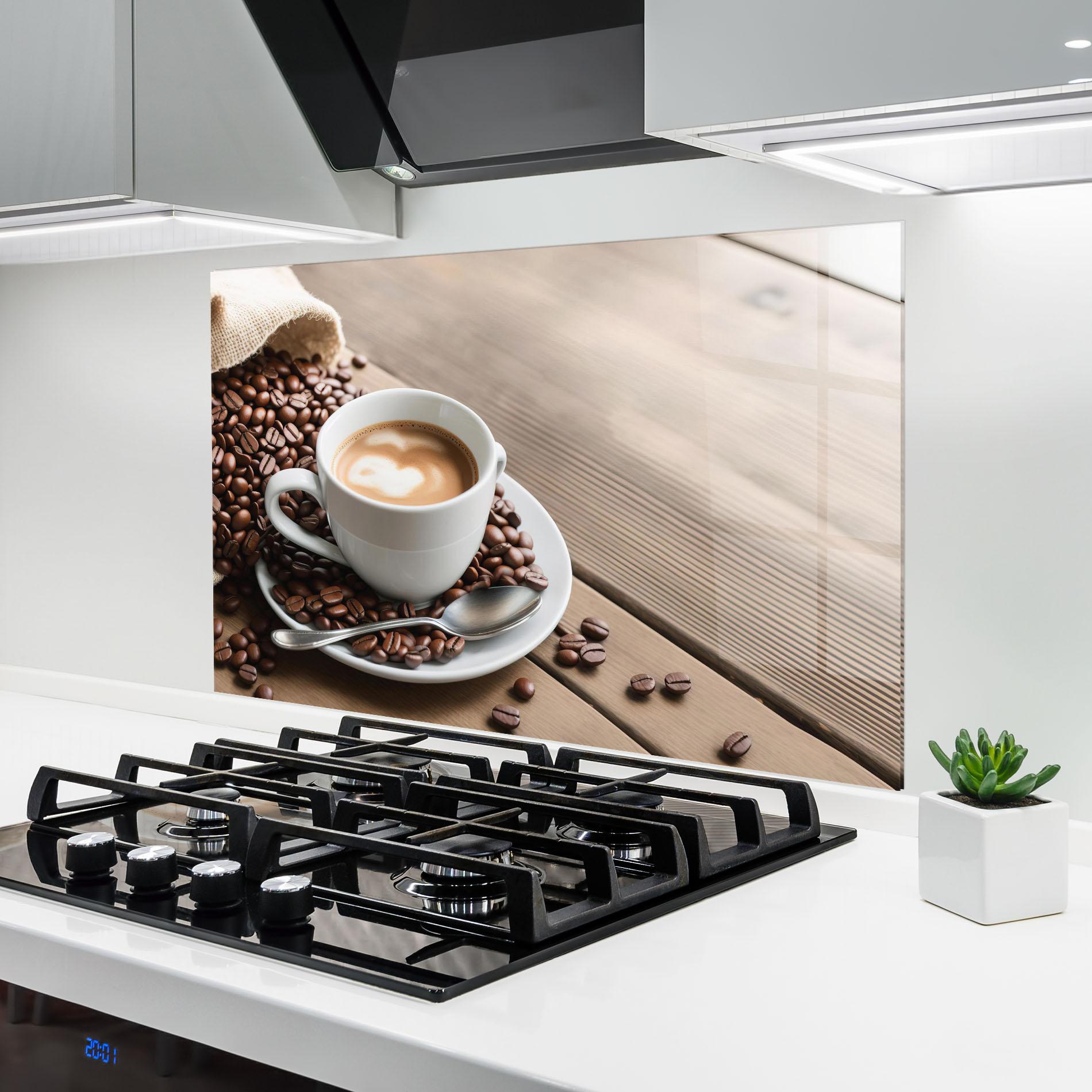 Panel Szklany do Kuchni Coffee On Table mockup 6