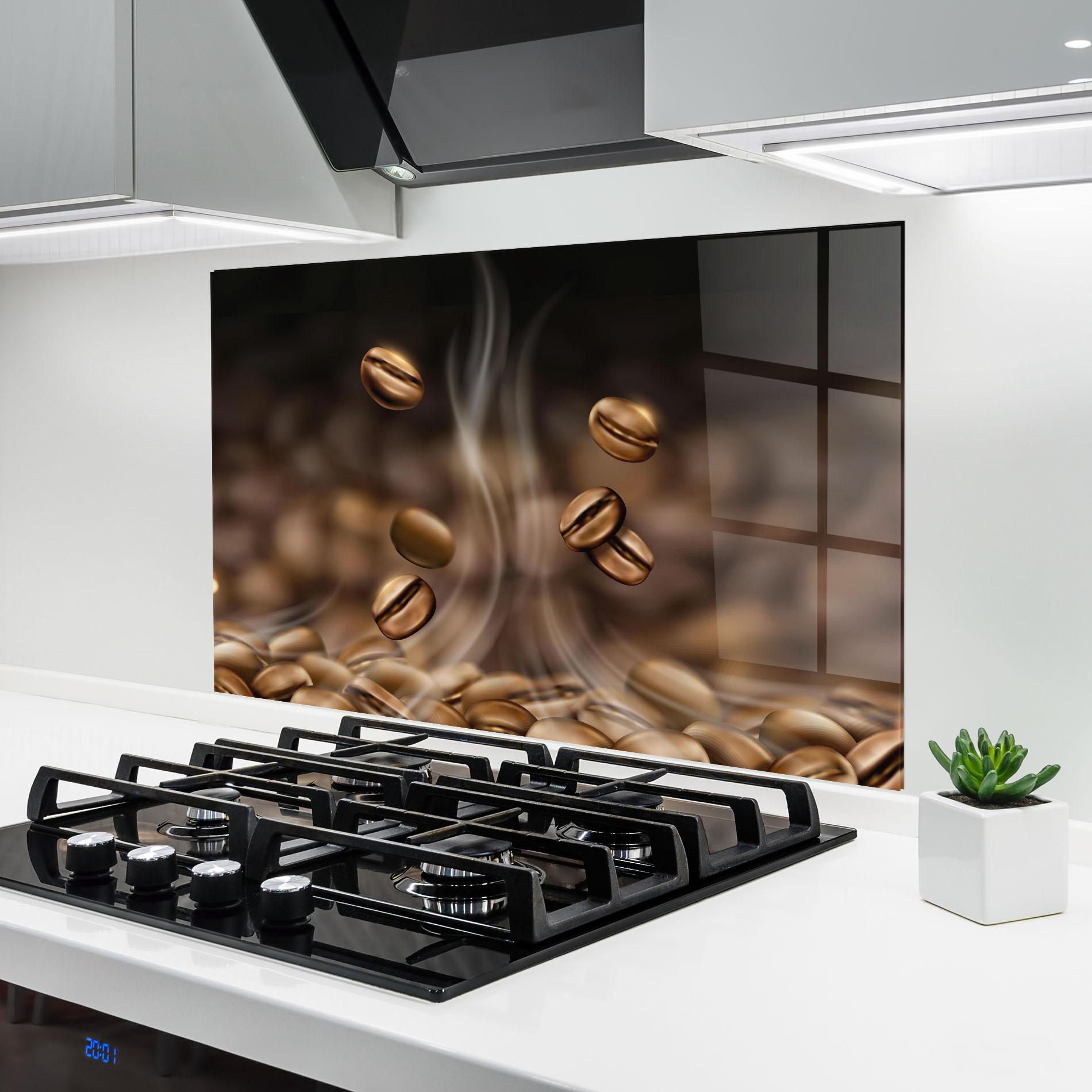 Panel Szklany do Kuchni Coffee Smoke mockup 6