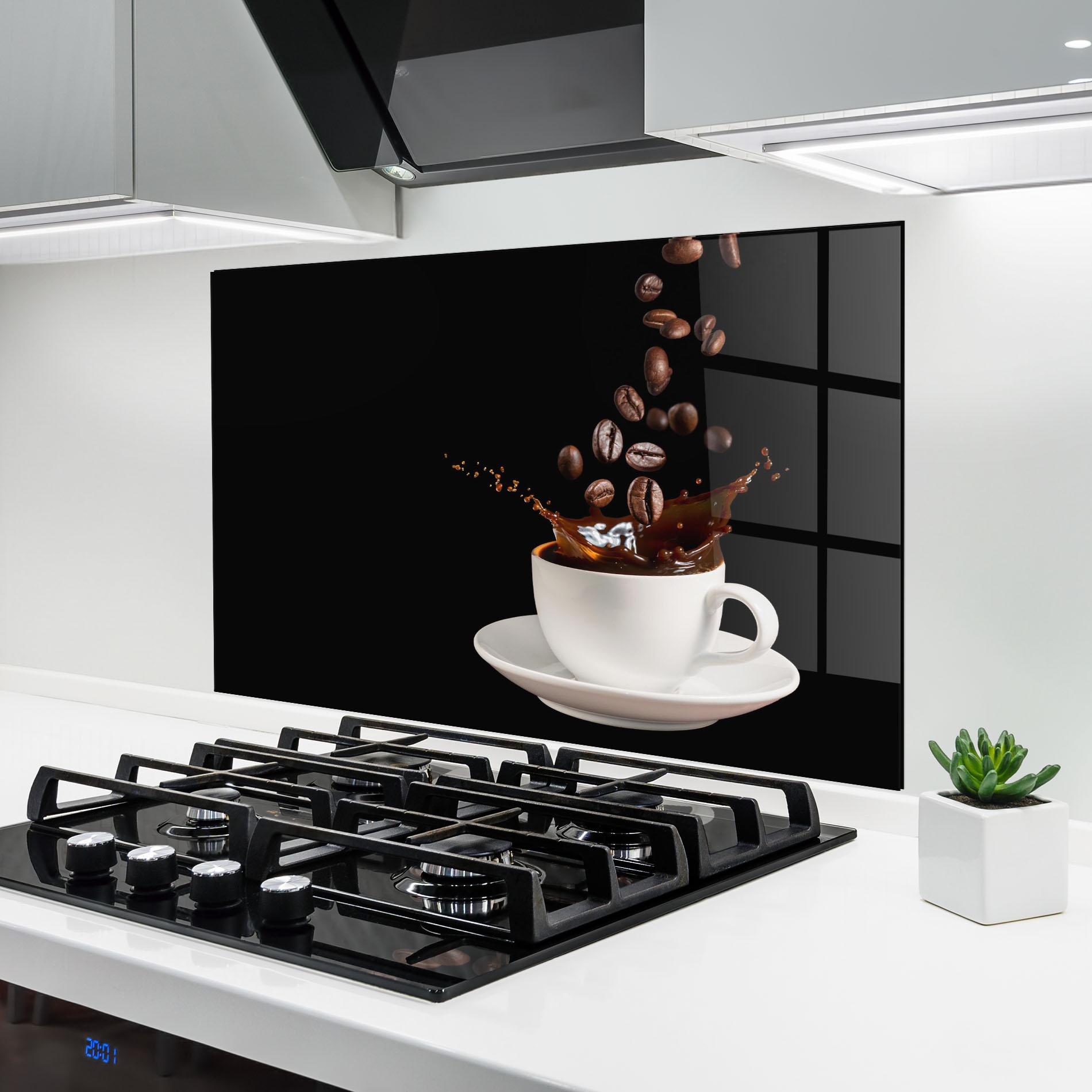 Panel Szklany do Kuchni Coffee Splashes mockup 6