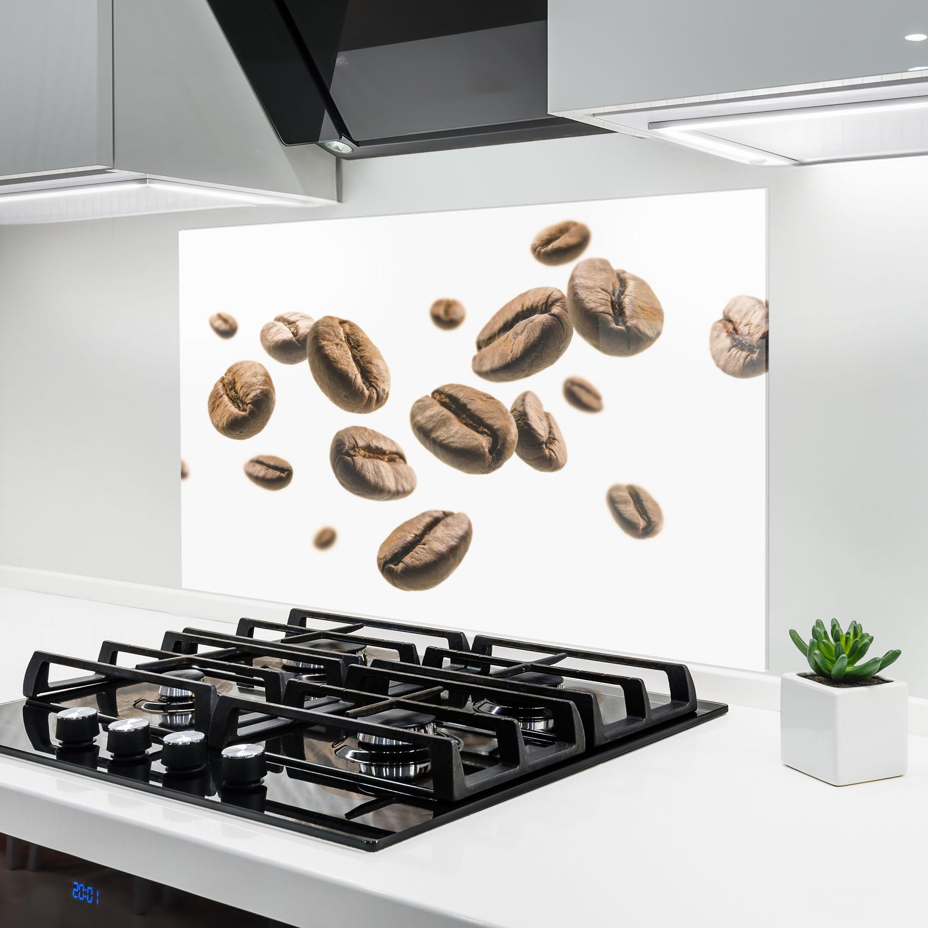 Panel Szklany do Kuchni Floating Coffee Beans mockup 6
