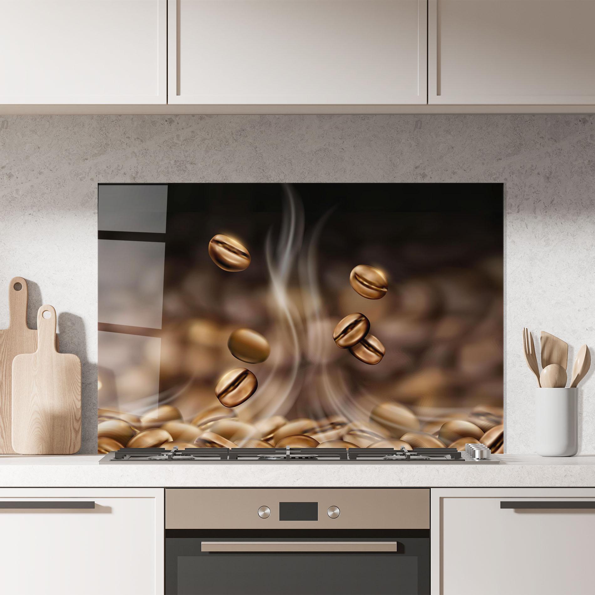 Panel Szklany do Kuchni Coffee Smoke mockup 7