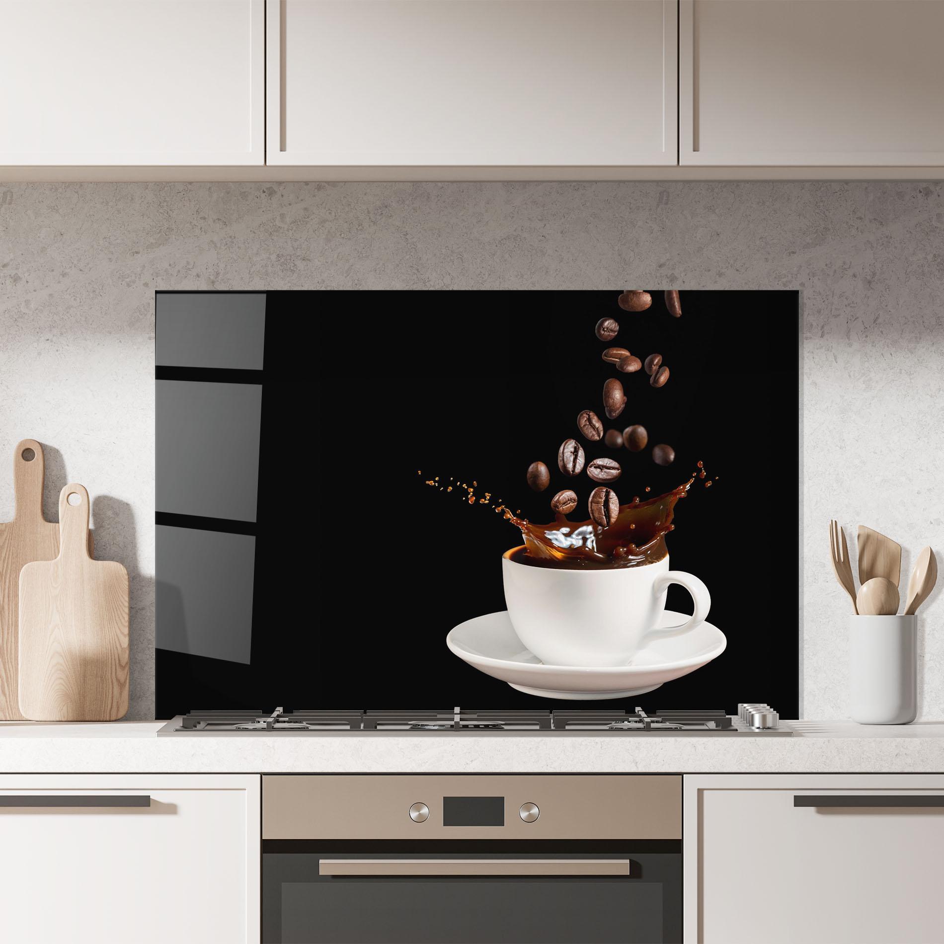 Panel Szklany do Kuchni Coffee Splashes mockup 7