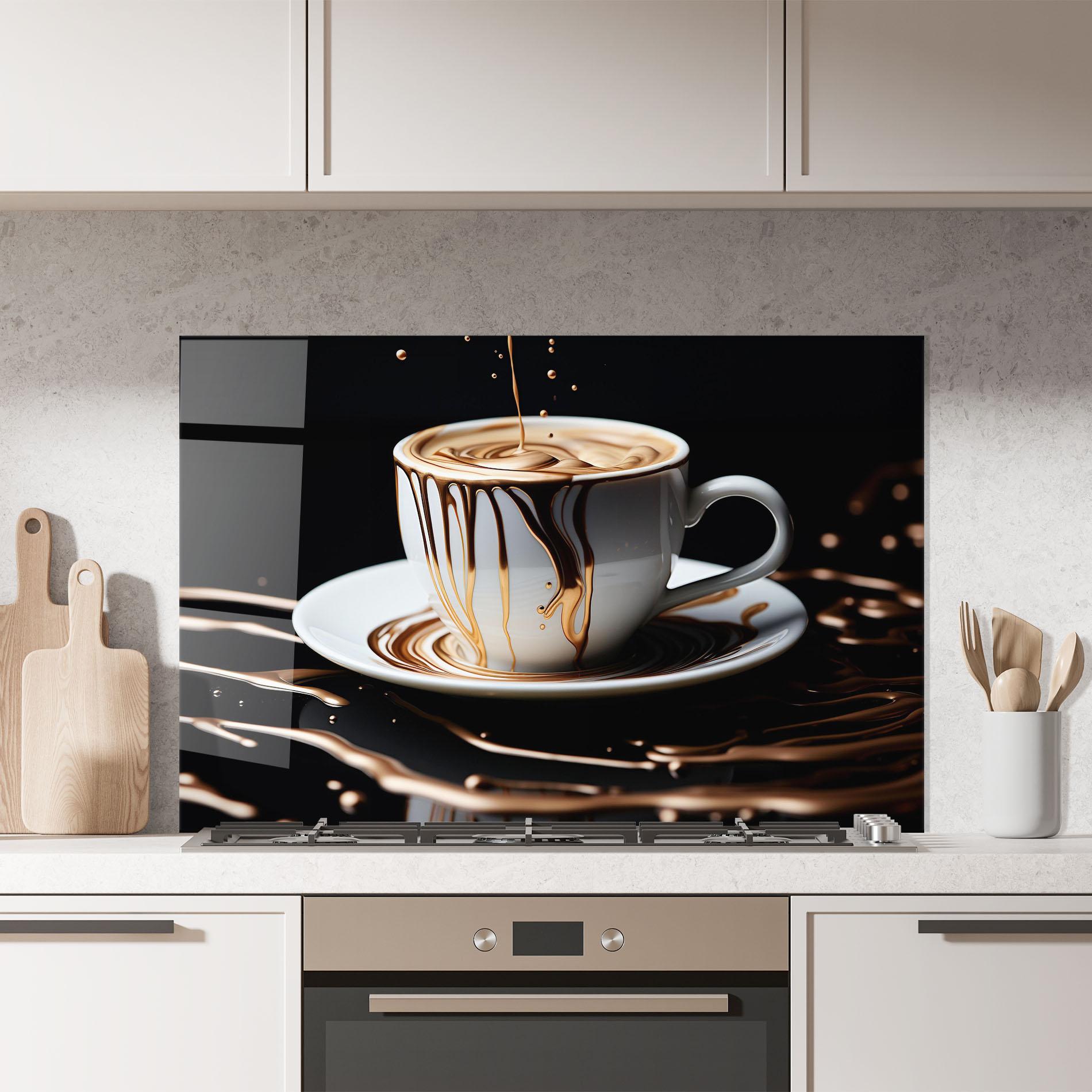 Panel Szklany do Kuchni Cold Coffee Drink mockup 7