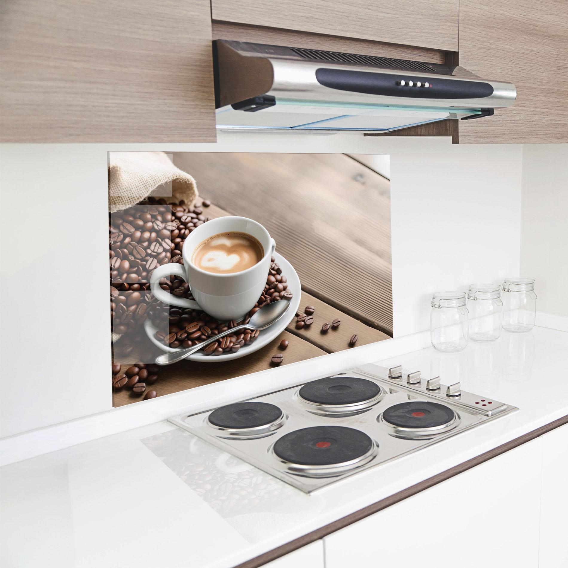 Panel Szklany do Kuchni Coffee On Table mockup 8