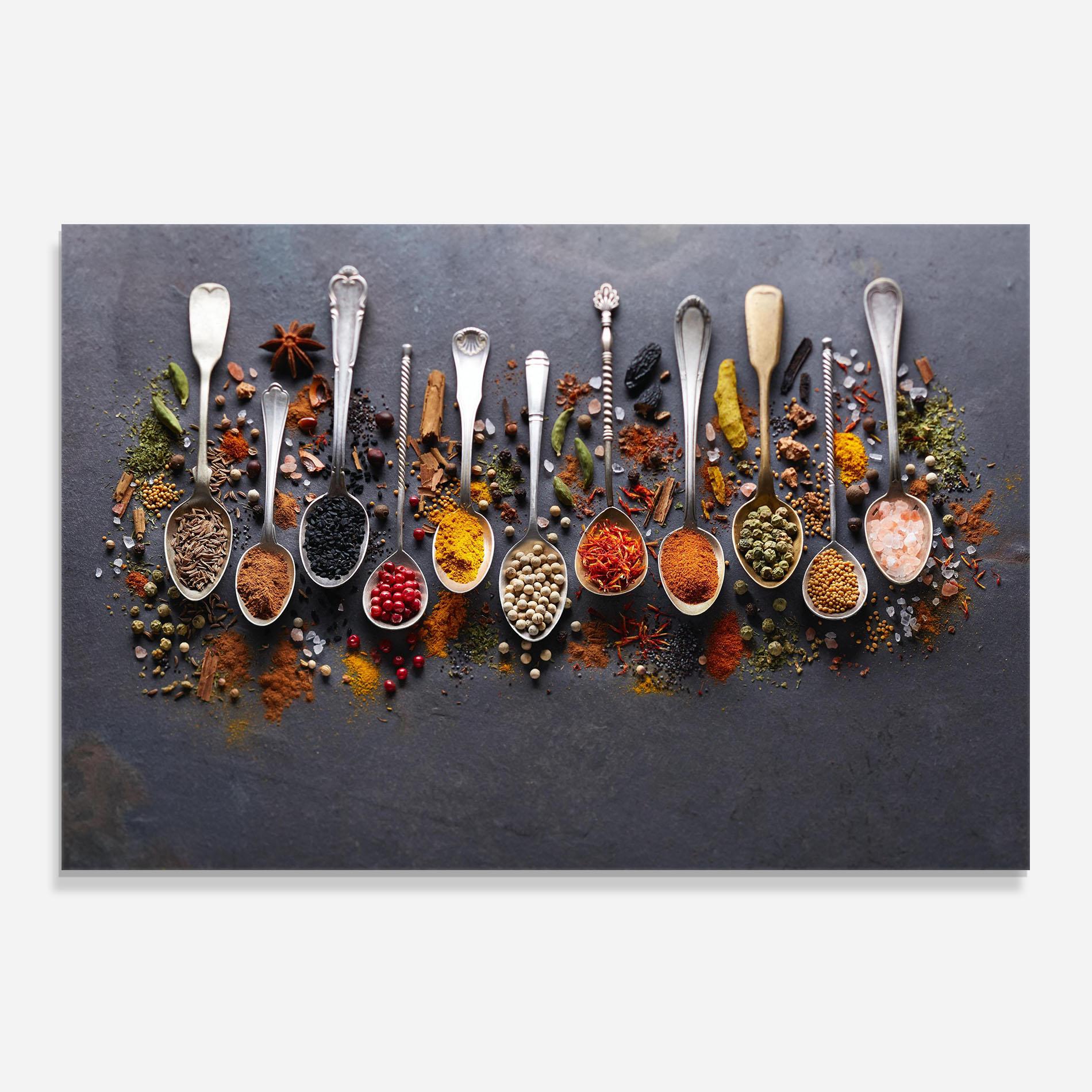 Panel Szklany do Kuchni Spices Black Board mockup 0