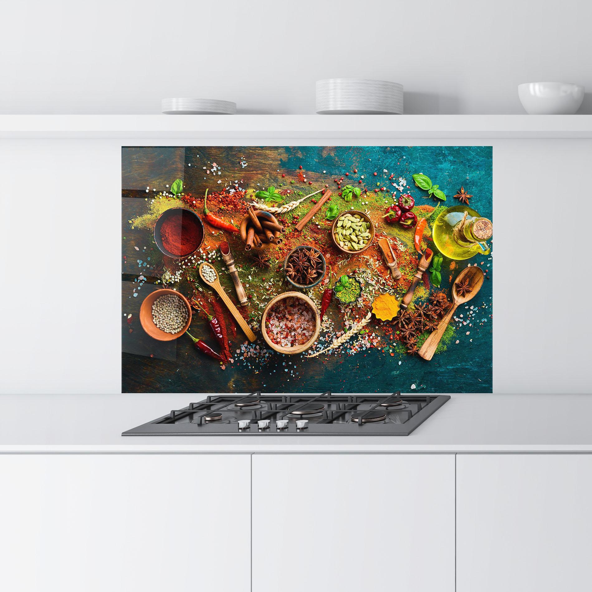 Panel Szklany do Kuchni Seasonings Mix mockup 9