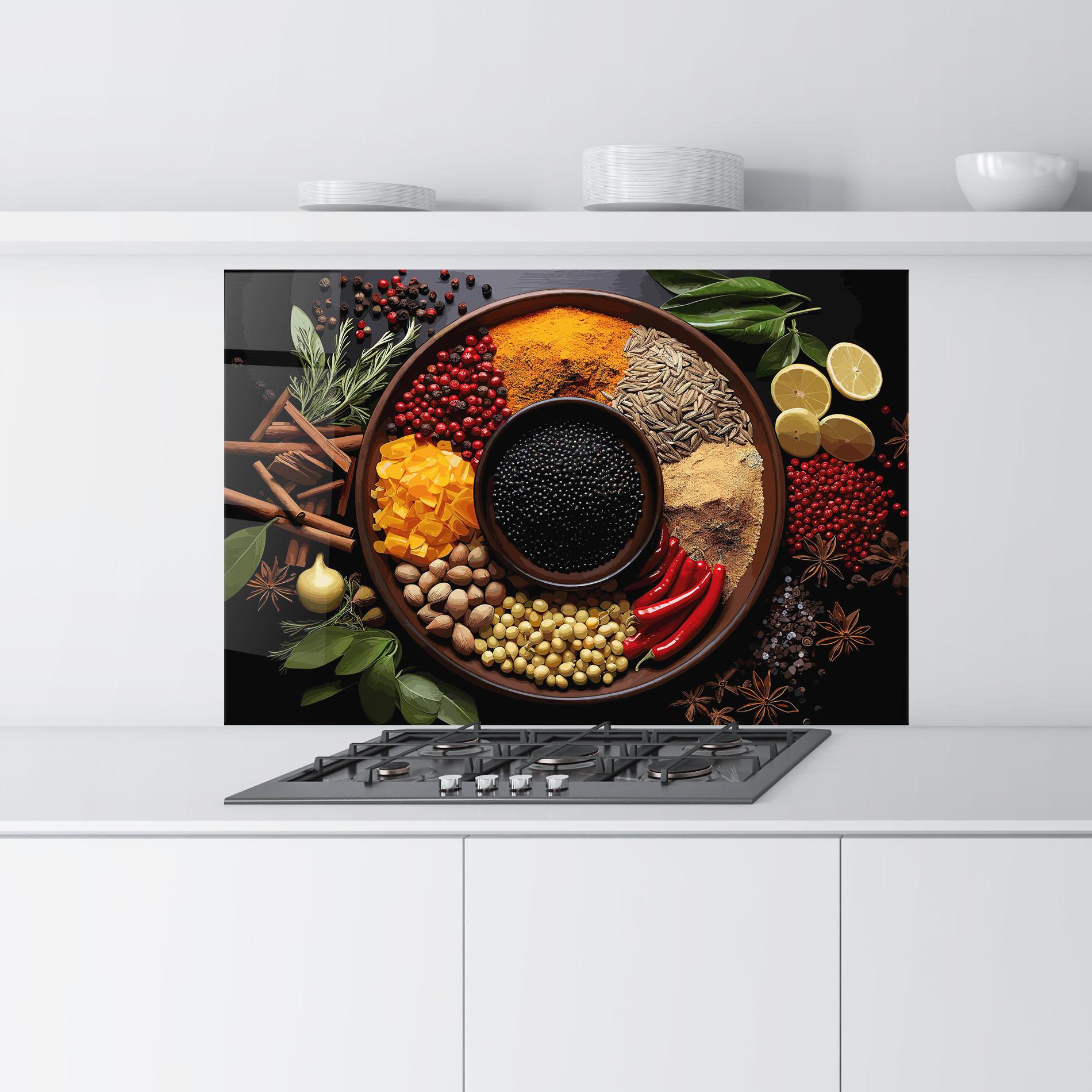Panel Szklany do Kuchni Spices Plate mockup 9