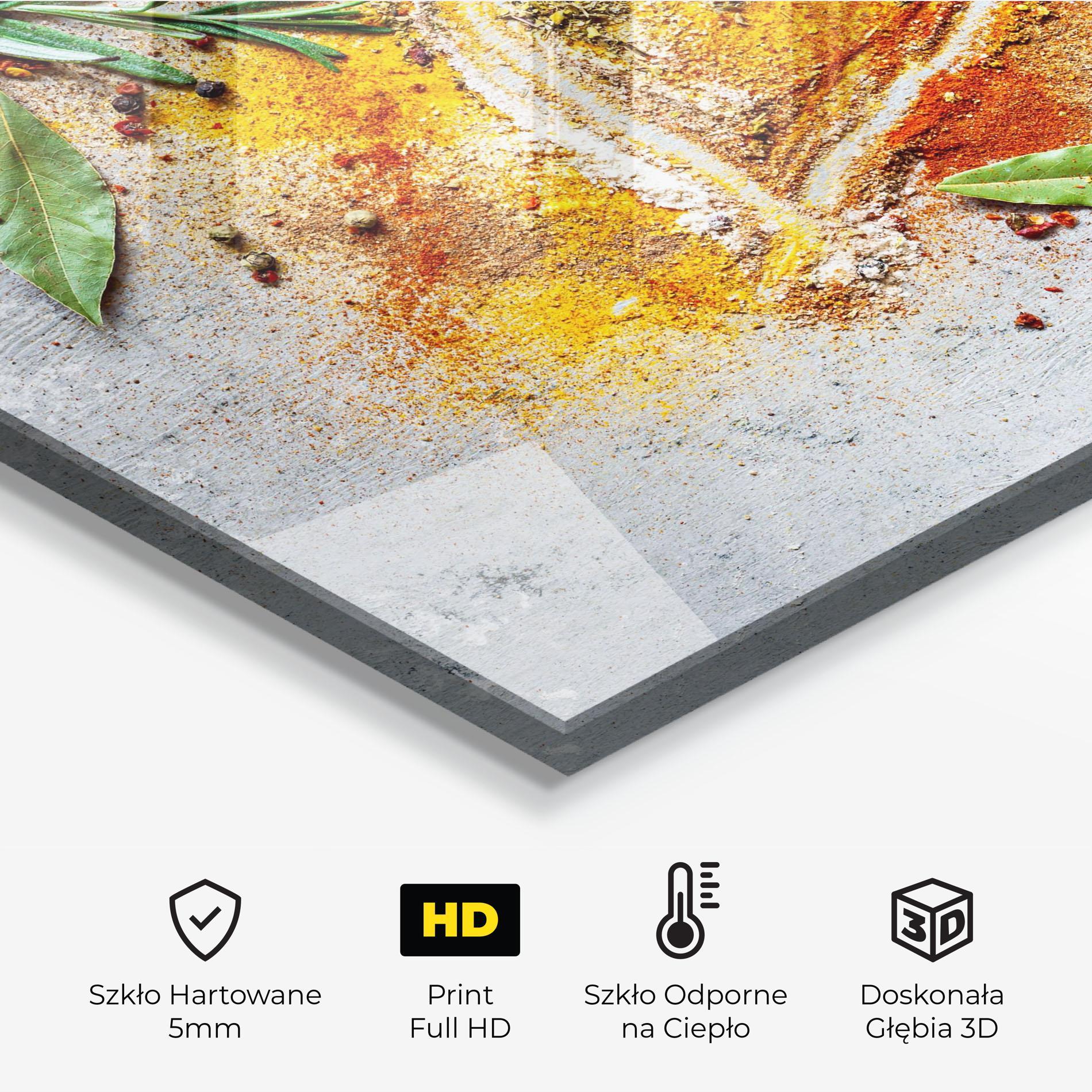 Panel Szklany do Kuchni Heart Spice Powders mockup 2