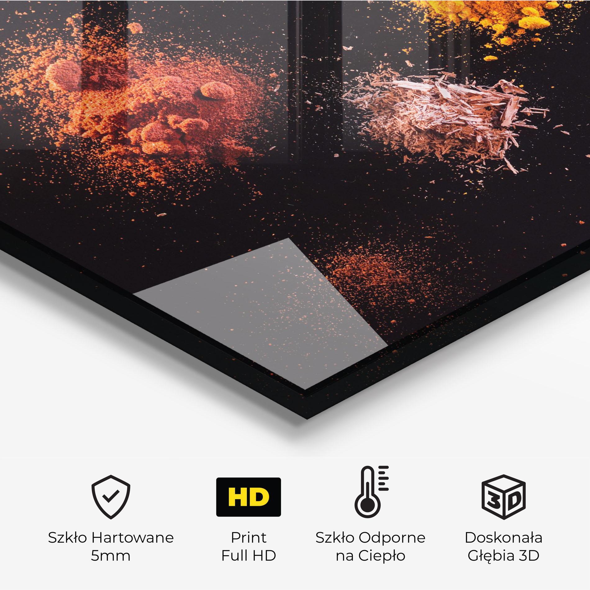 Panel Szklany do Kuchni Powder On Black mockup 2