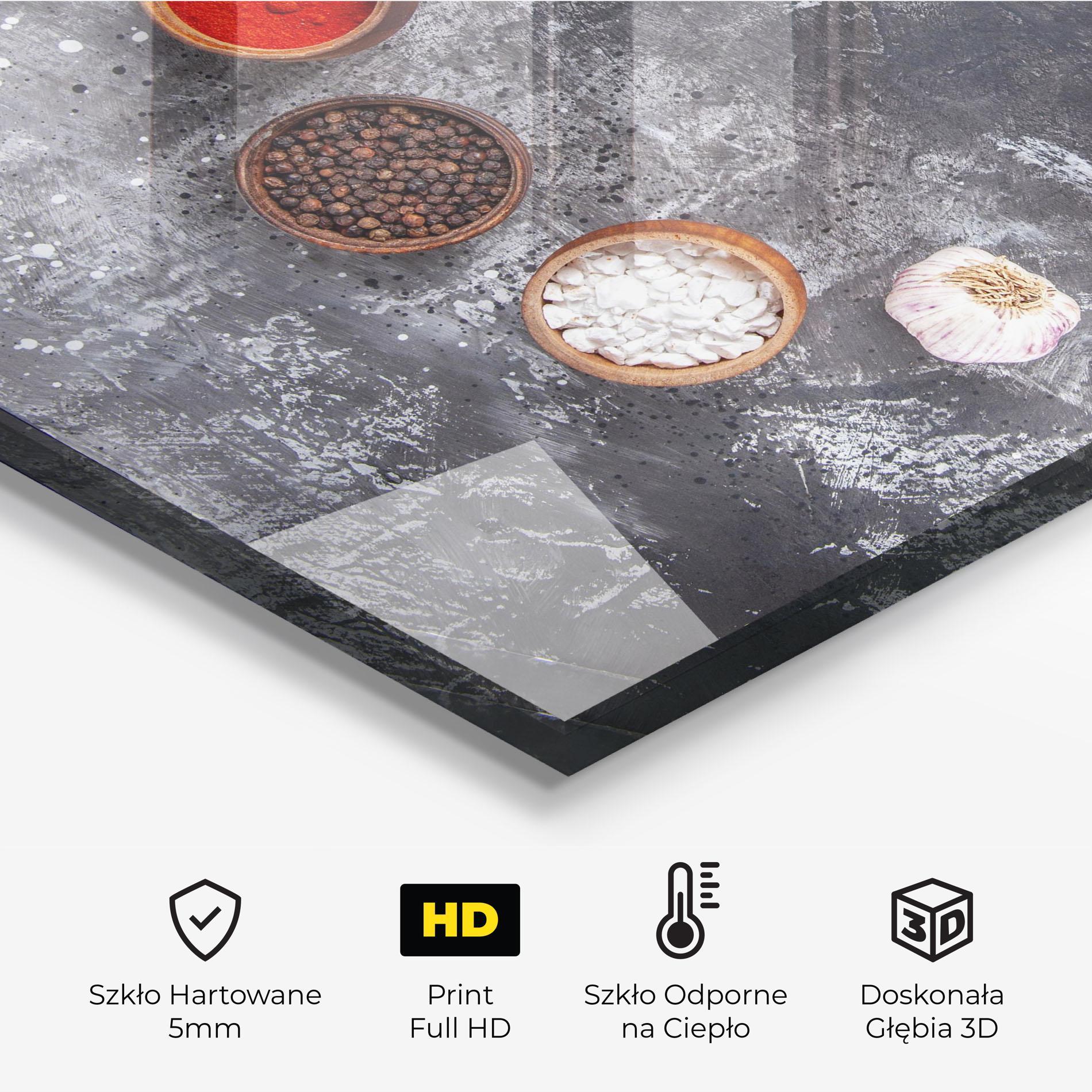 Panel Szklany do Kuchni Seasonings With Oil mockup 2