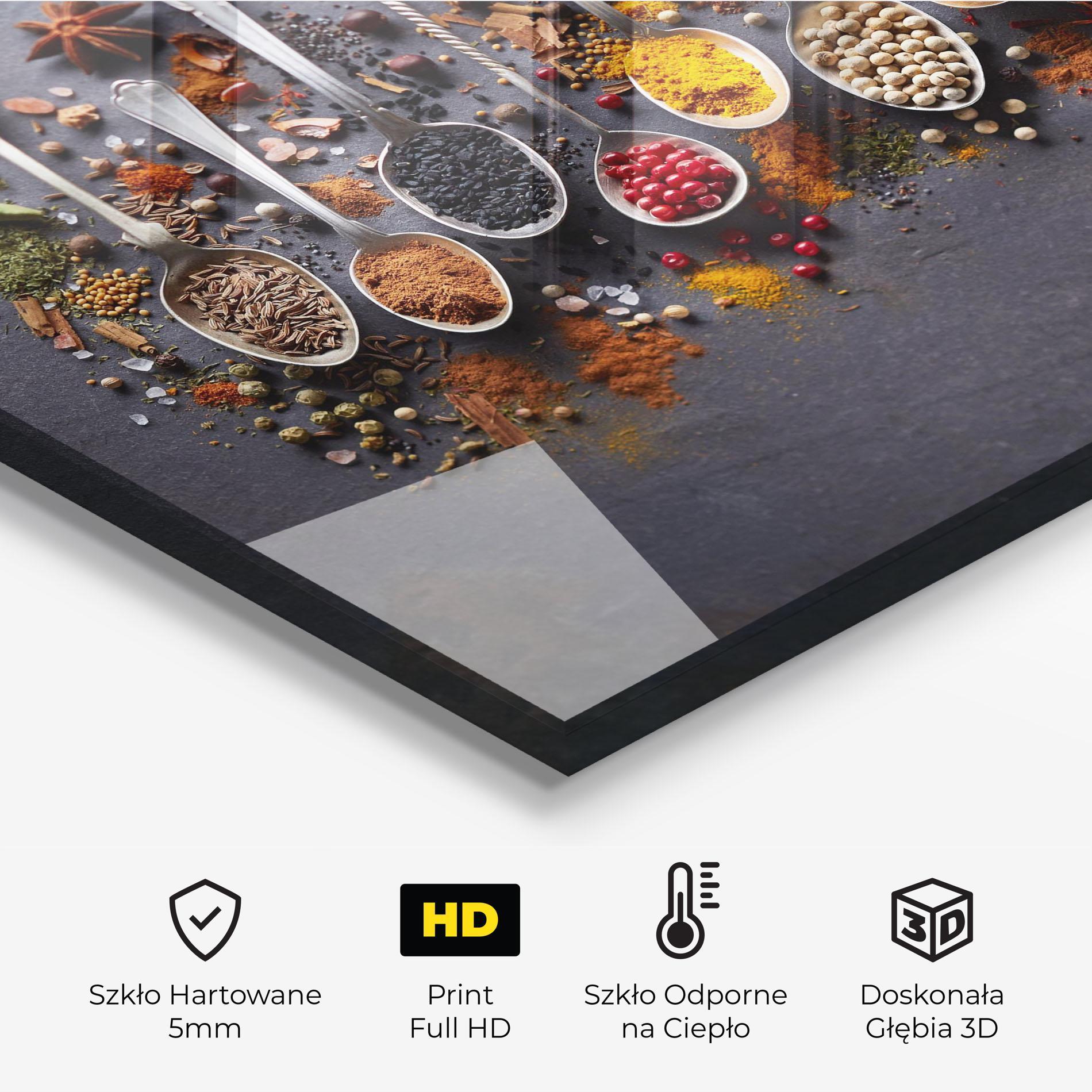 Panel Szklany do Kuchni Spices Black Board mockup 2