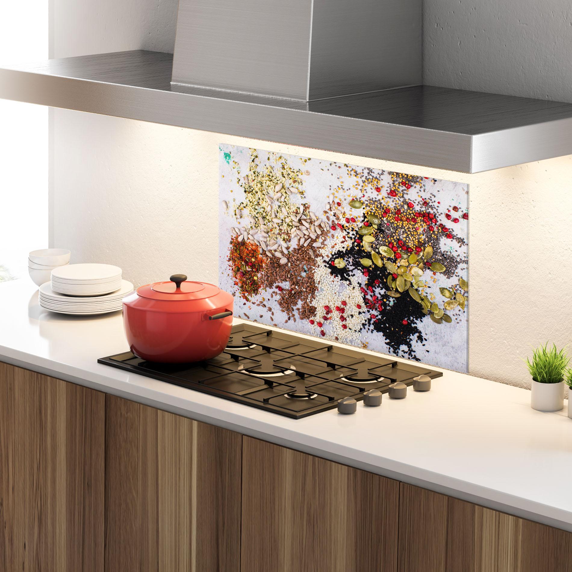 Panel Szklany do Kuchni Different Seeds mockup 4