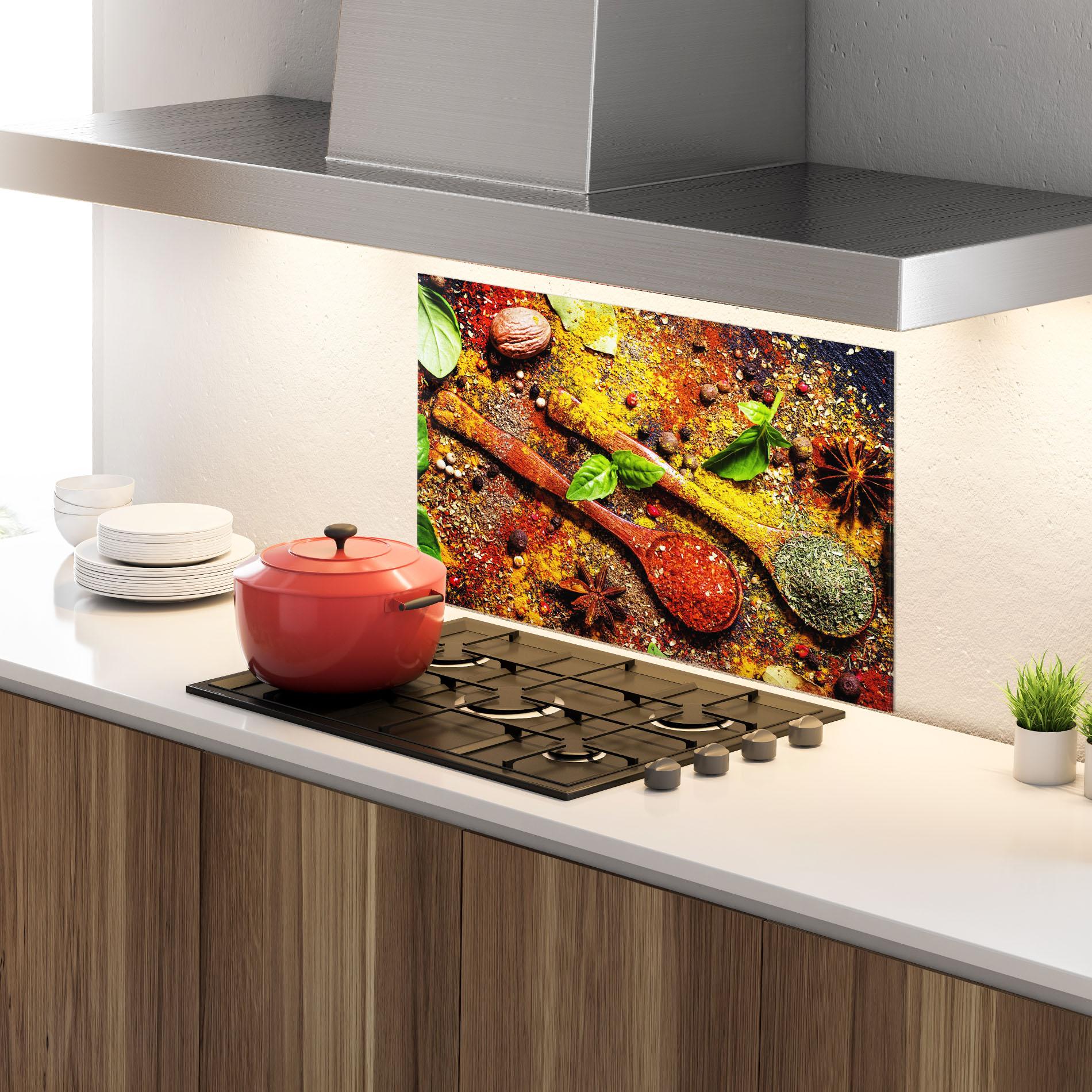 Panel Szklany do Kuchni Dried Herbs mockup 4