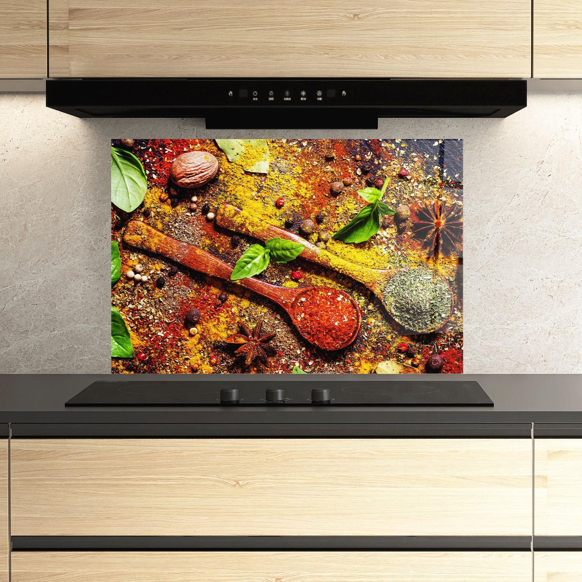 Panel Szklany do Kuchni Dried Herbs mockup 3