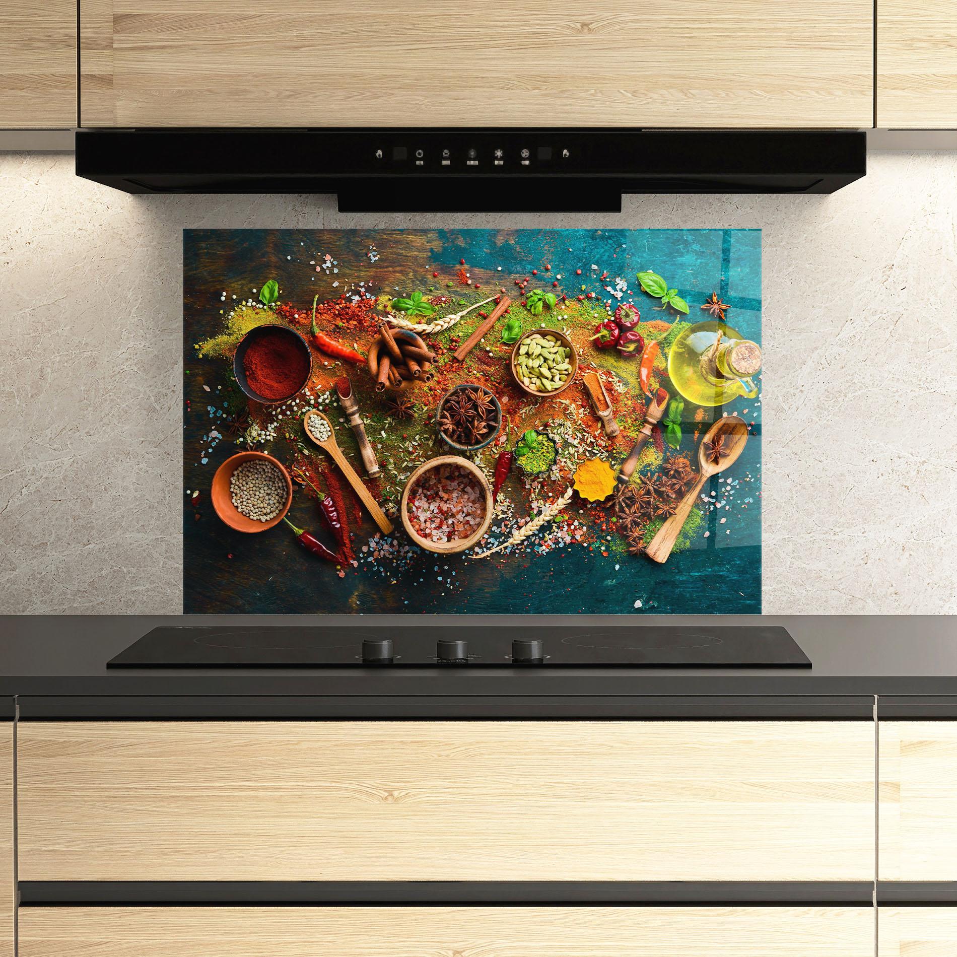 Panel Szklany do Kuchni Seasonings Mix mockup 3