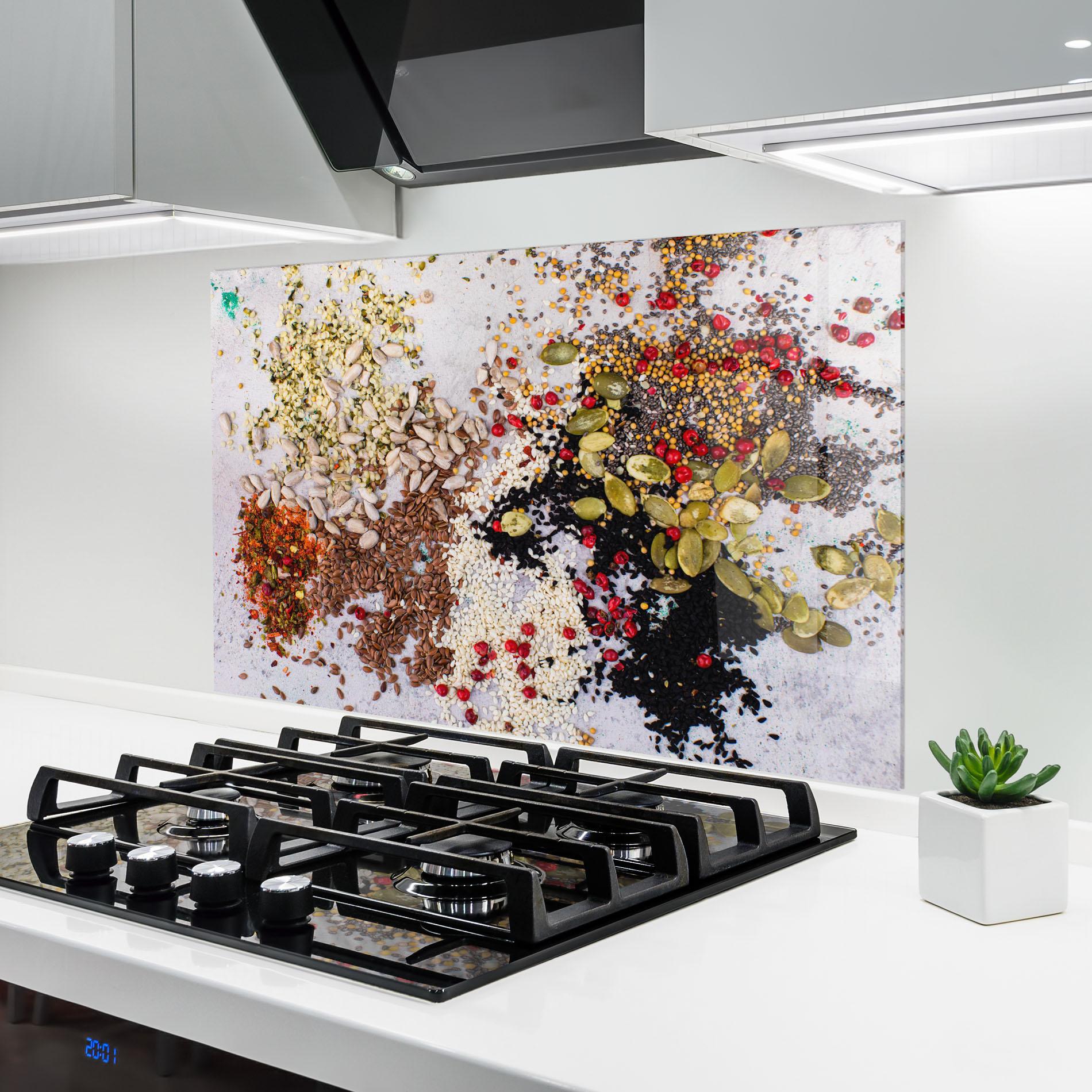 Panel Szklany do Kuchni Different Seeds mockup 6