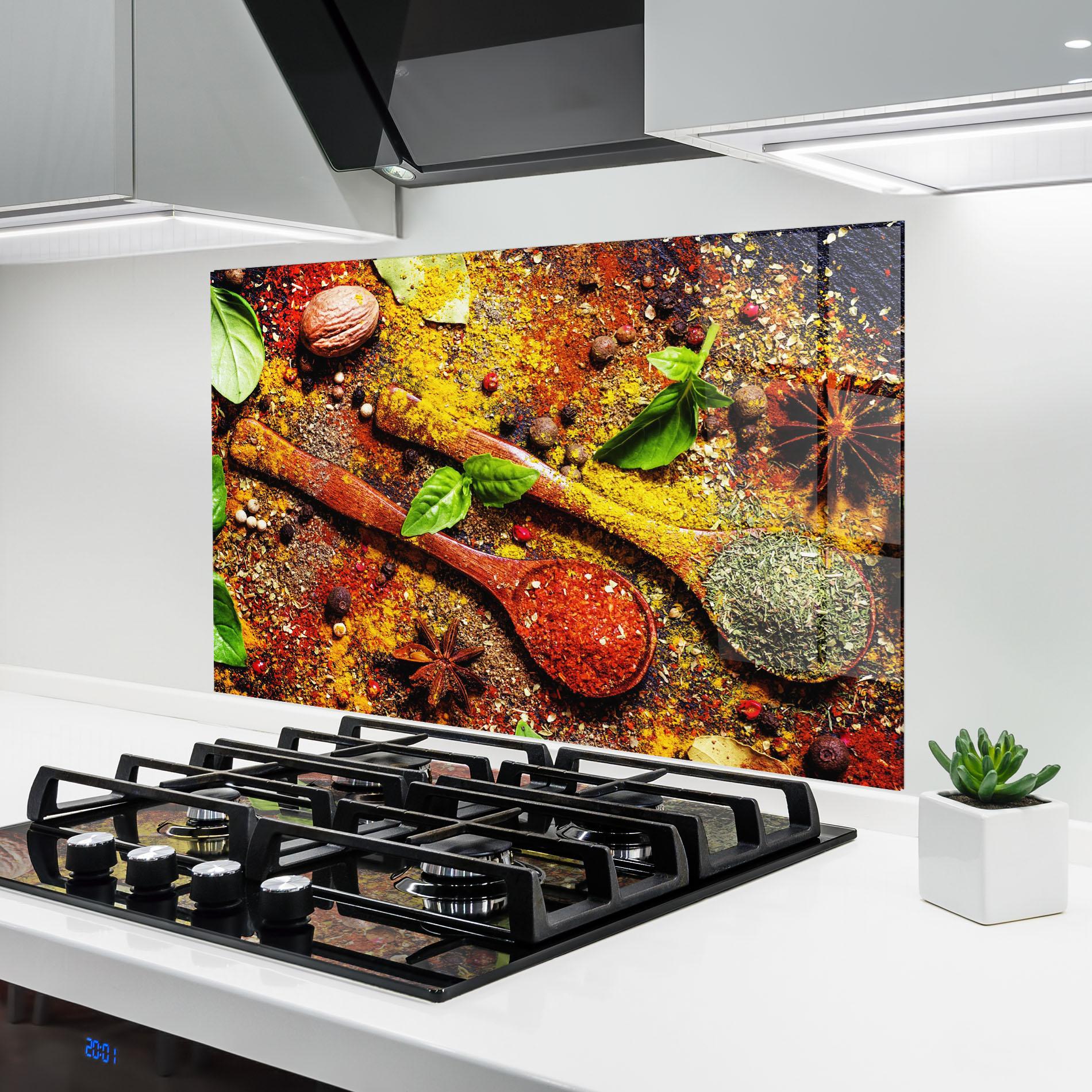 Panel Szklany do Kuchni Dried Herbs mockup 6