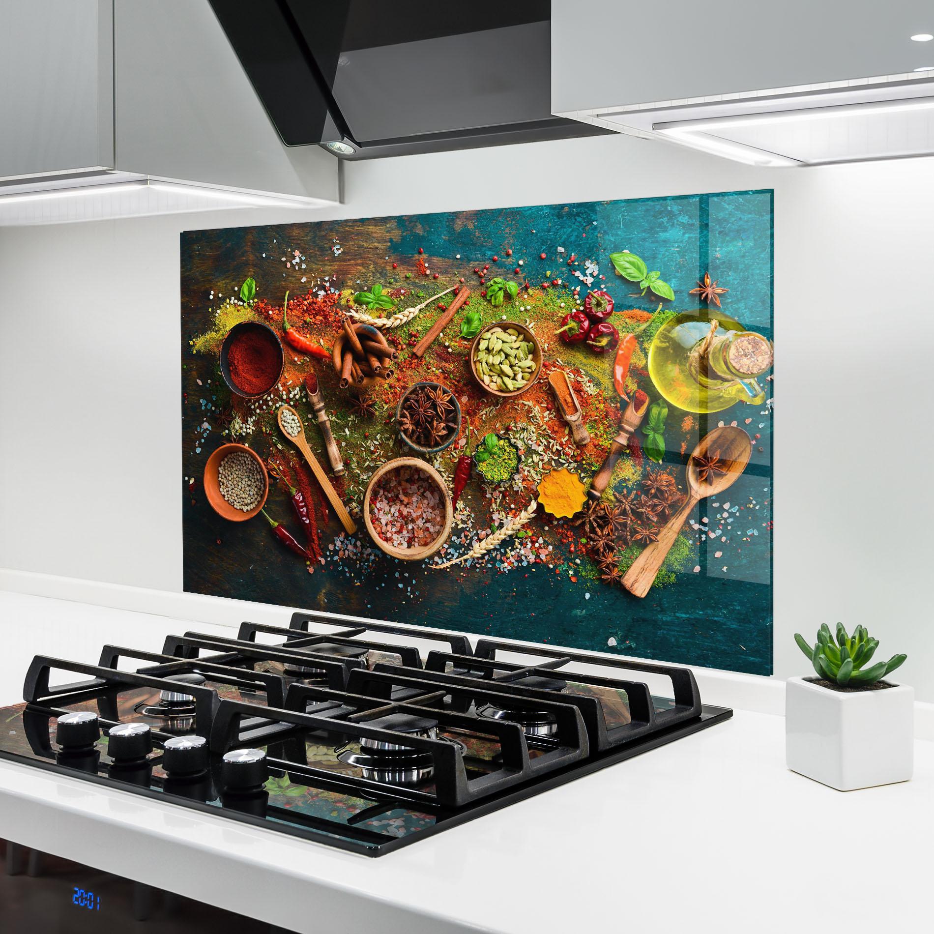 Panel Szklany do Kuchni Seasonings Mix mockup 6