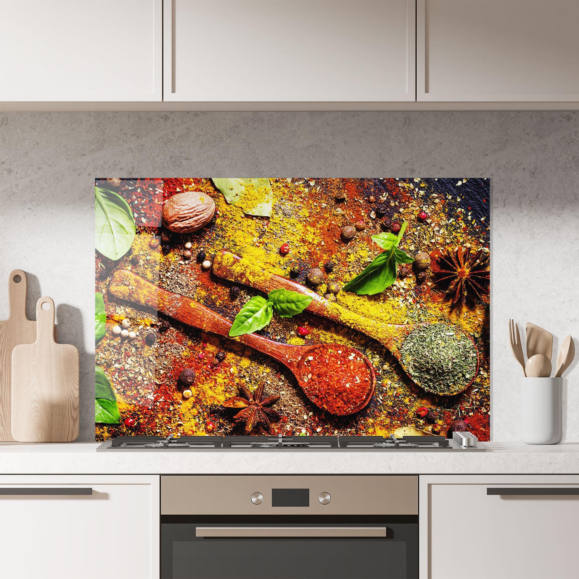 Panel Szklany do Kuchni Dried Herbs mockup 7