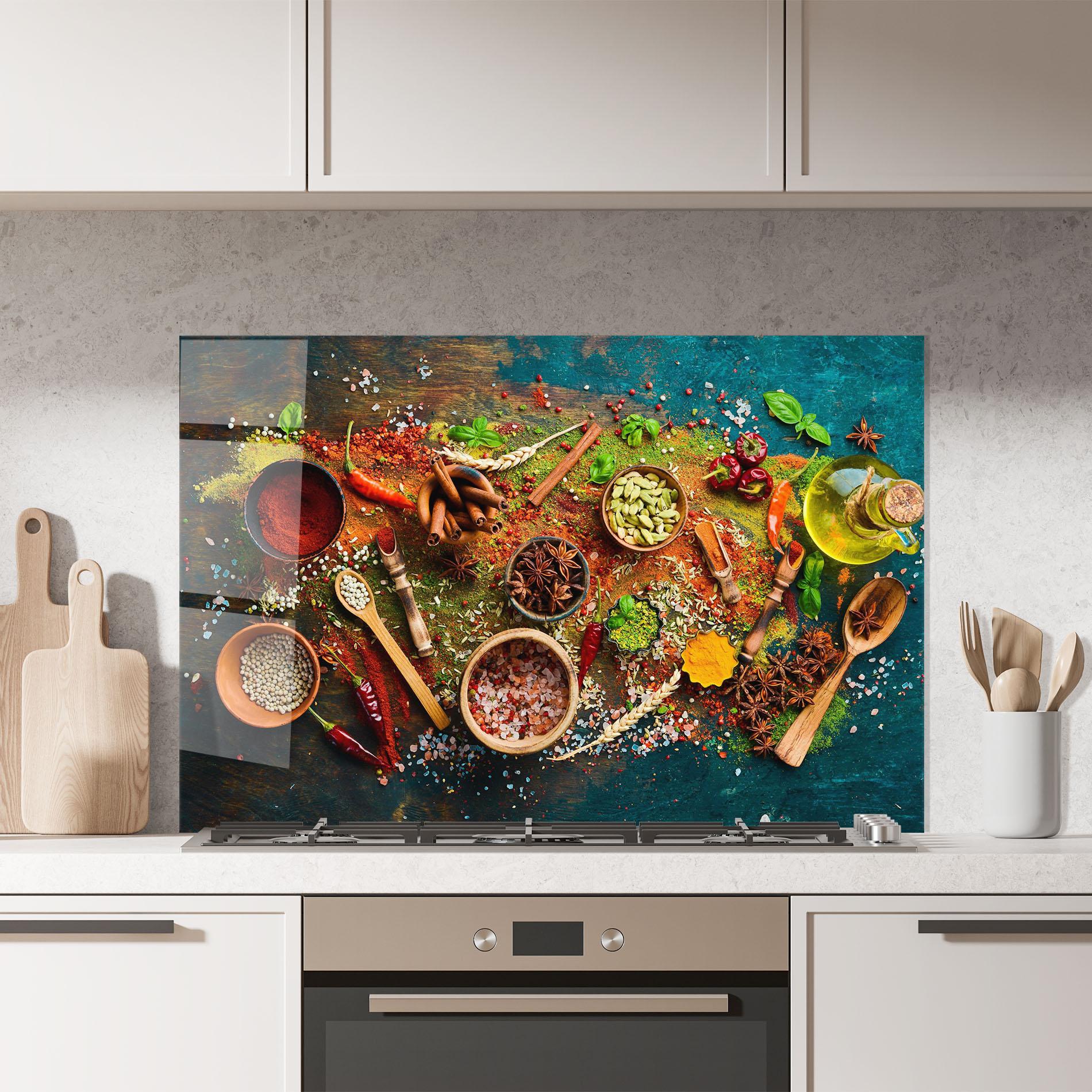 Panel Szklany do Kuchni Seasonings Mix mockup 7