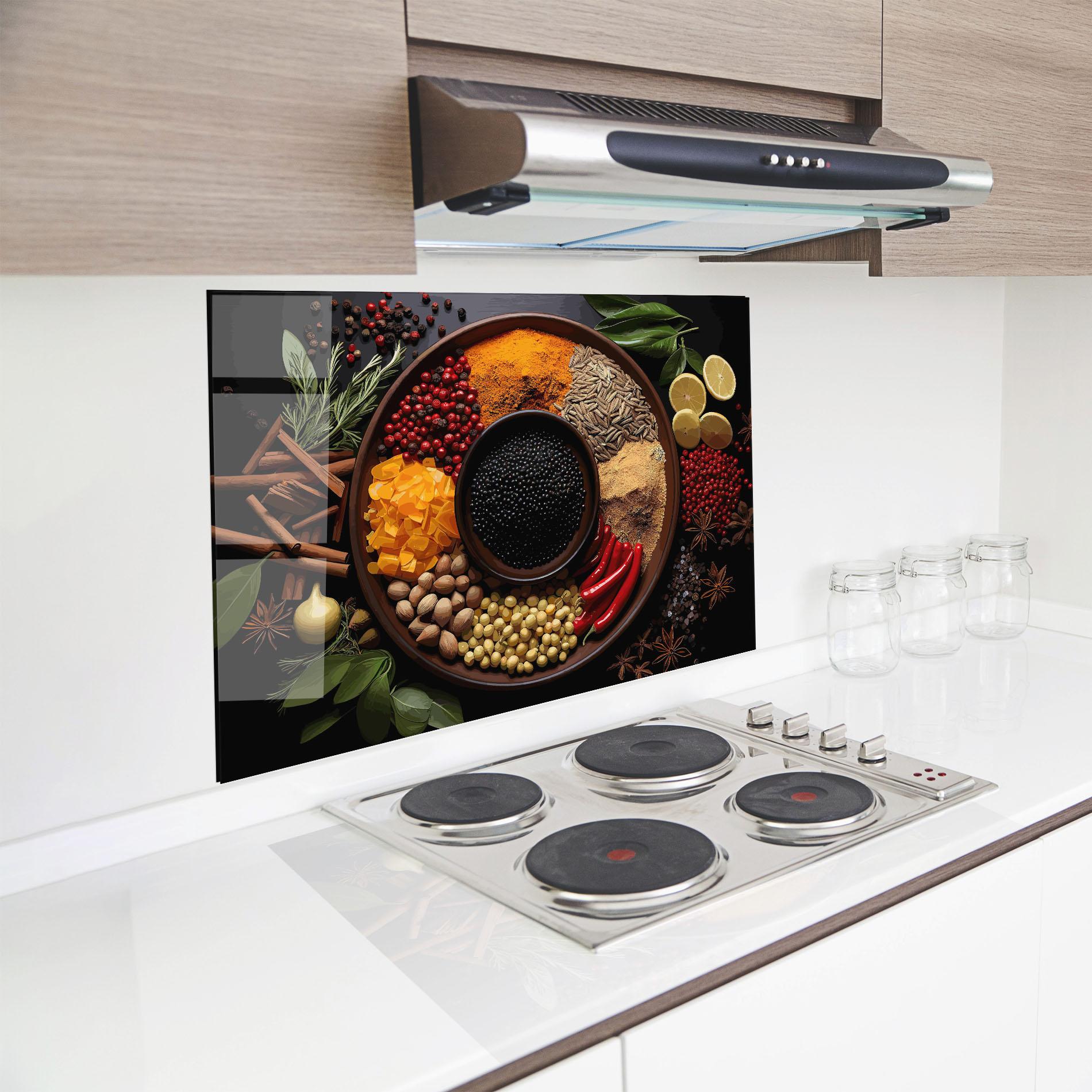 Panel Szklany do Kuchni Spices Plate mockup 8