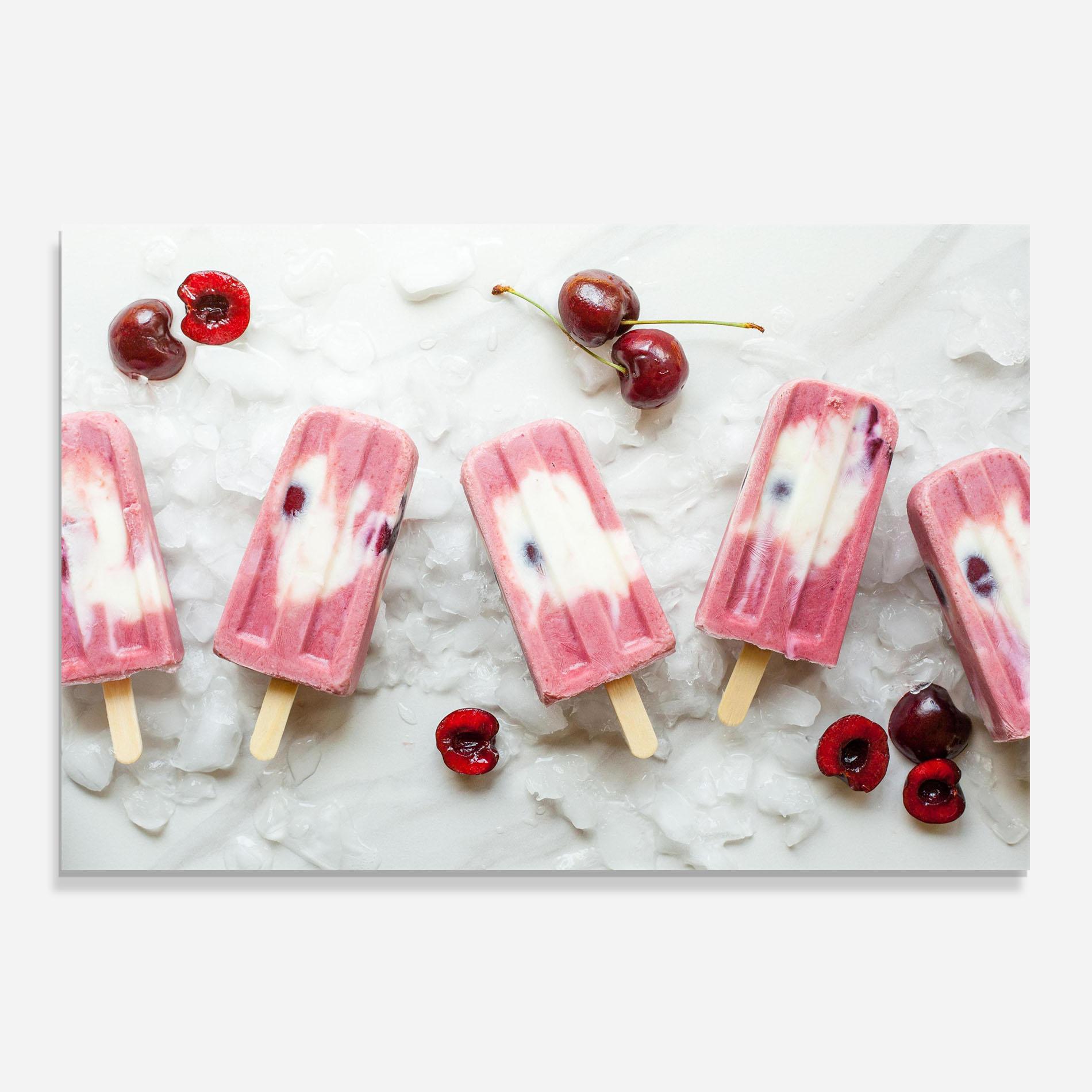 Panel Szklany do Kuchni Cherry Ice Cream mockup 0