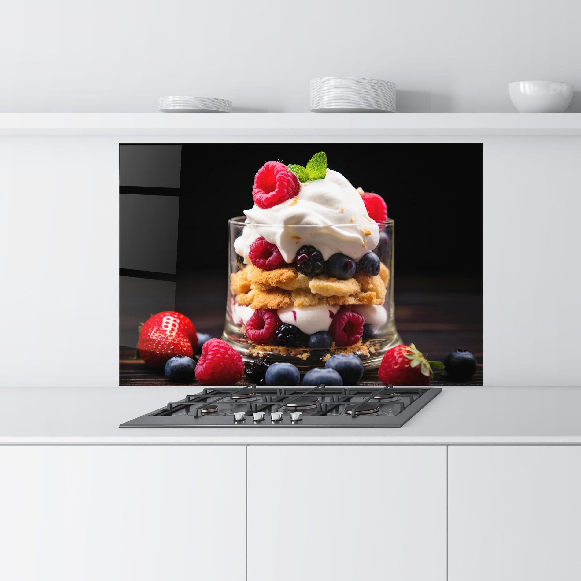Panel Szklany do Kuchni Cup Fruit Dessert mockup 9