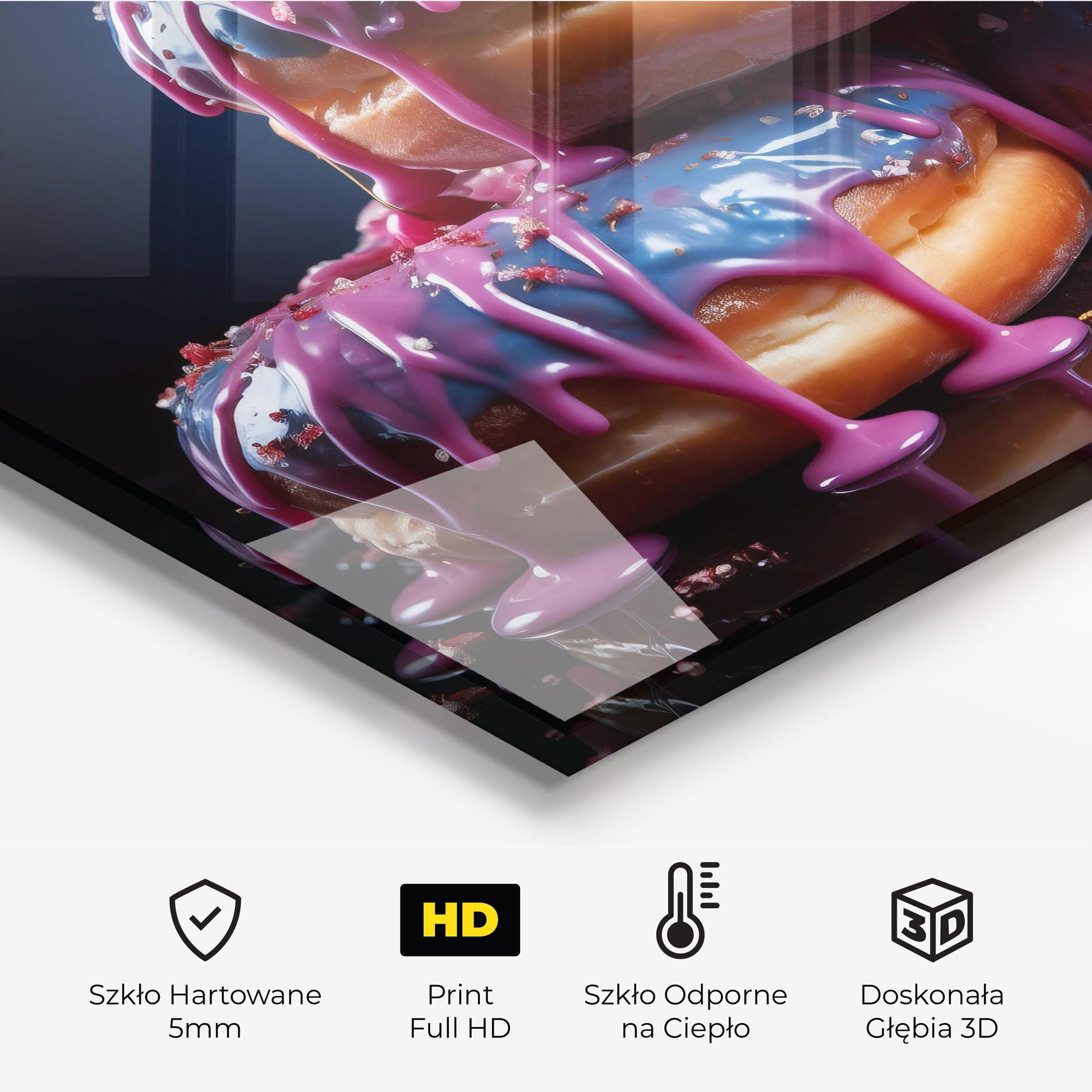 Panel Szklany do Kuchni Blue Pink Donuts mockup 2