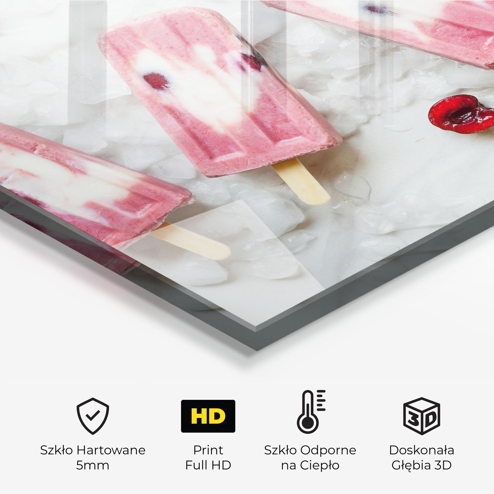 Panel Szklany do Kuchni Cherry Ice Cream mockup 2
