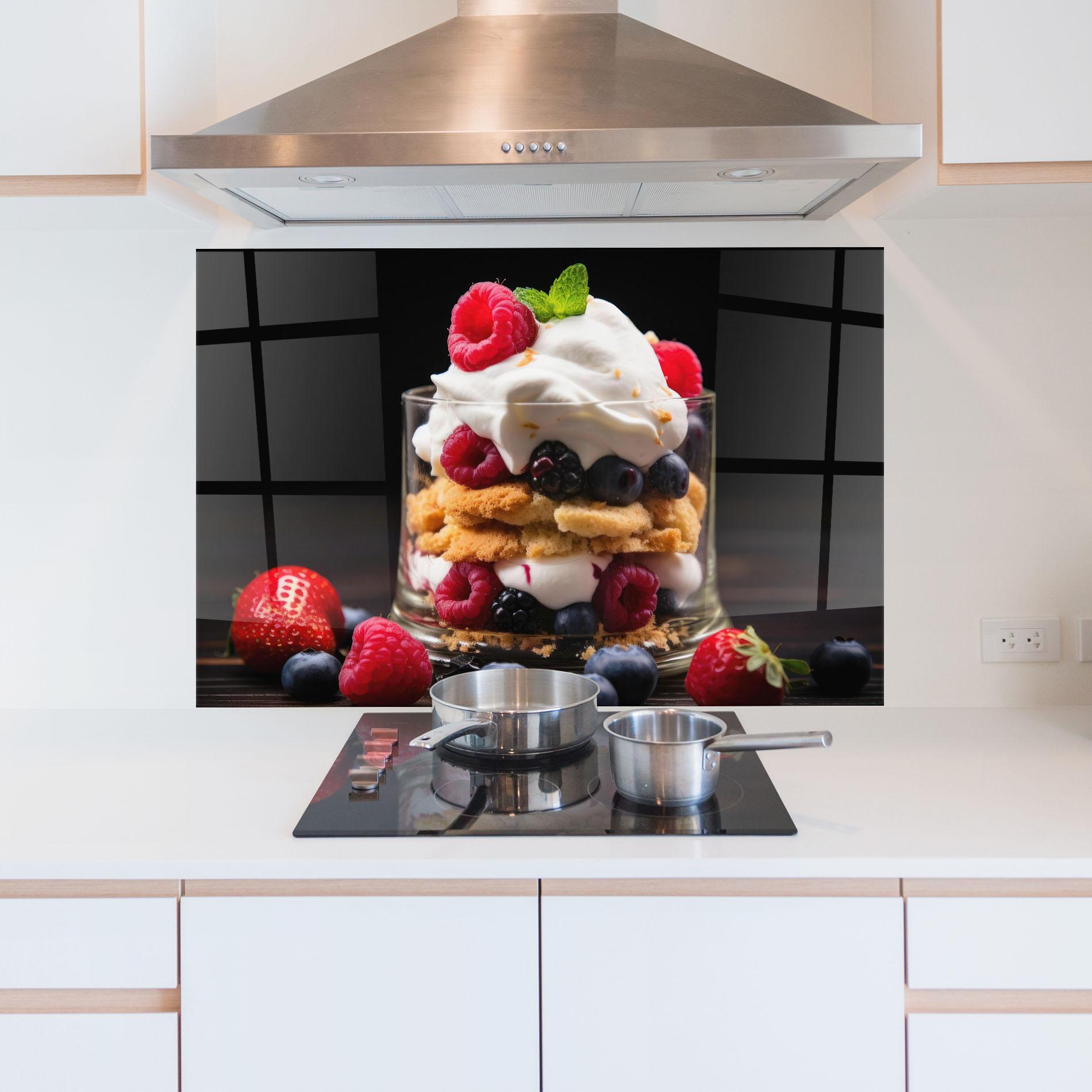 Panel Szklany do Kuchni Cup Fruit Dessert mockup 5